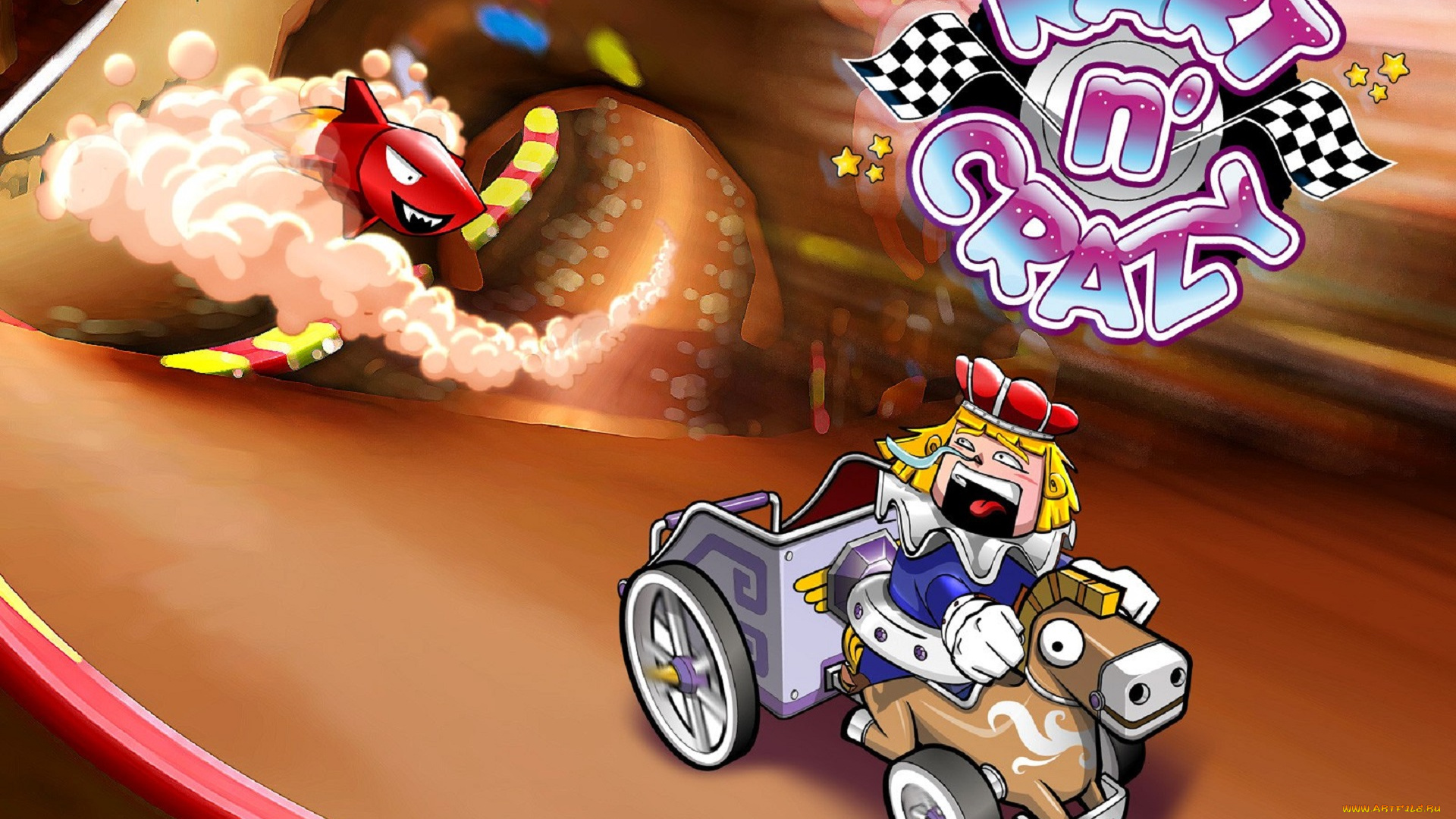 видео, игры, kart, n`, crazy, карета, король, ракета, тоннель, погоня