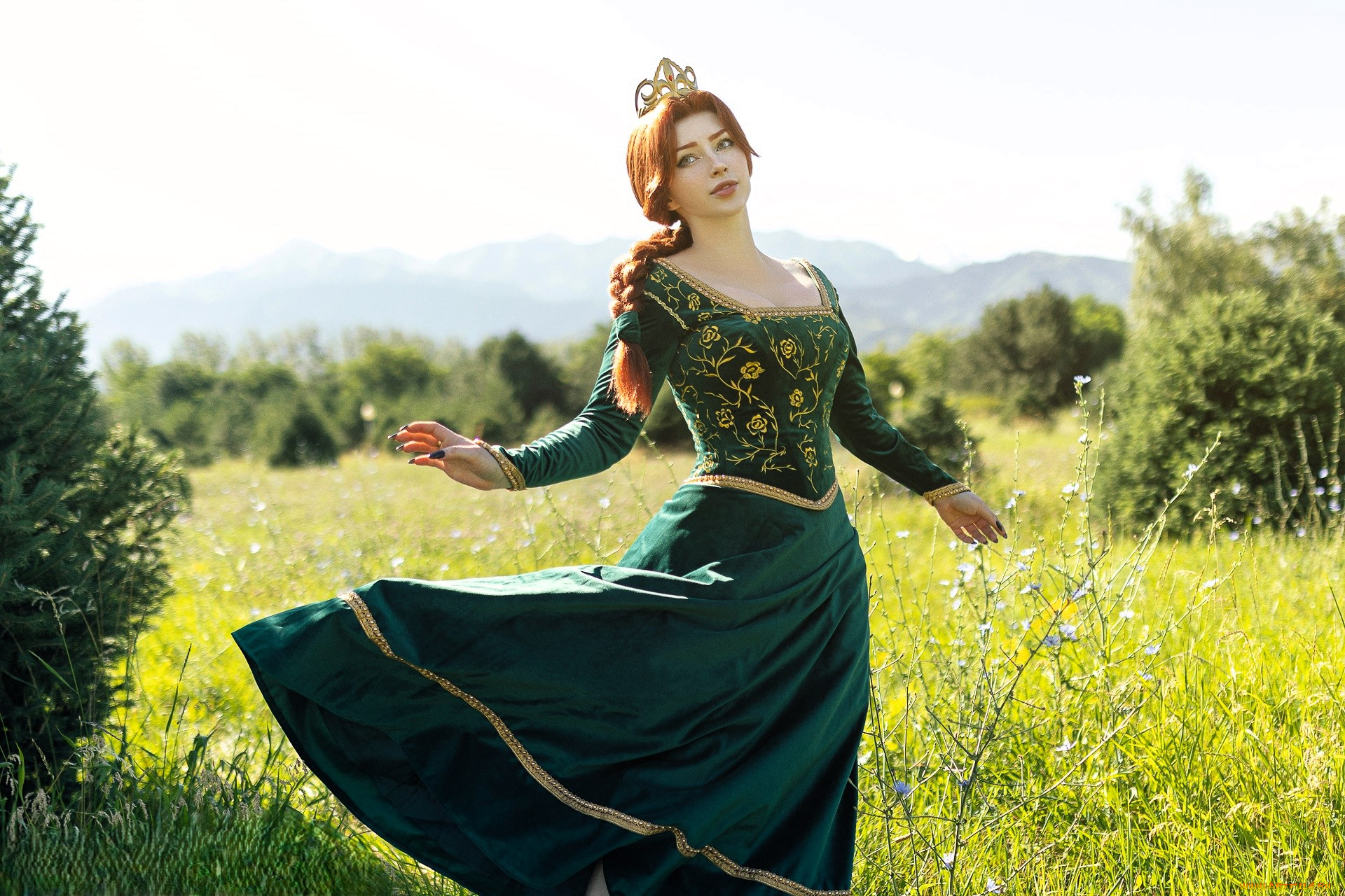 девушки, мария, давыдова, , lady, melamory, образ, косплей, наряд, костюм, платье, лужайка, деревья