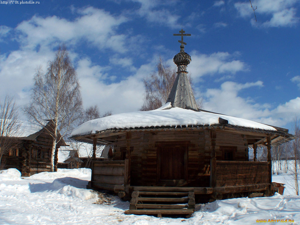 кострома, музей, деревянного, зодчества, зима, города, православные, церкви, монастыри