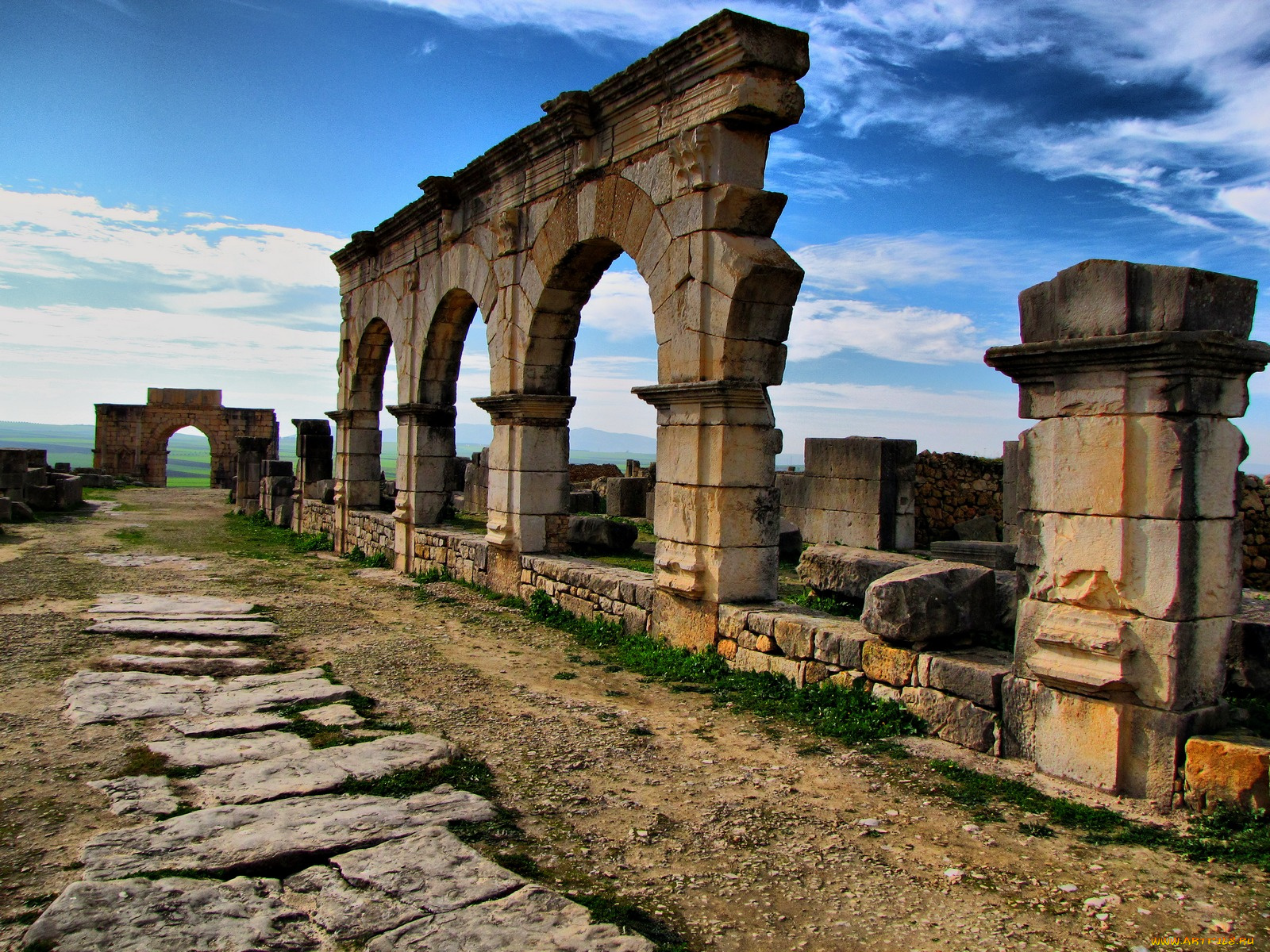 volubilis, roman, ruins, morocco, africa, города, исторические, архитектурные, памятники