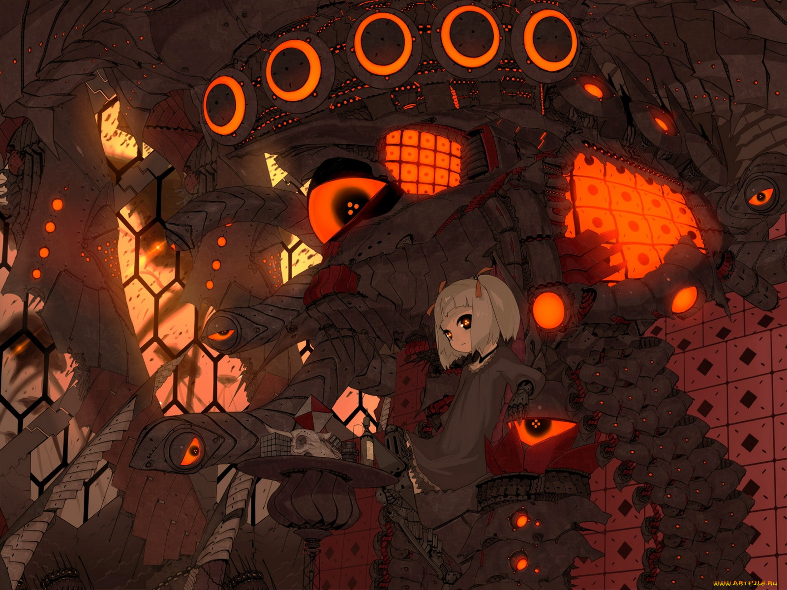 аниме, weapon, blood, technology