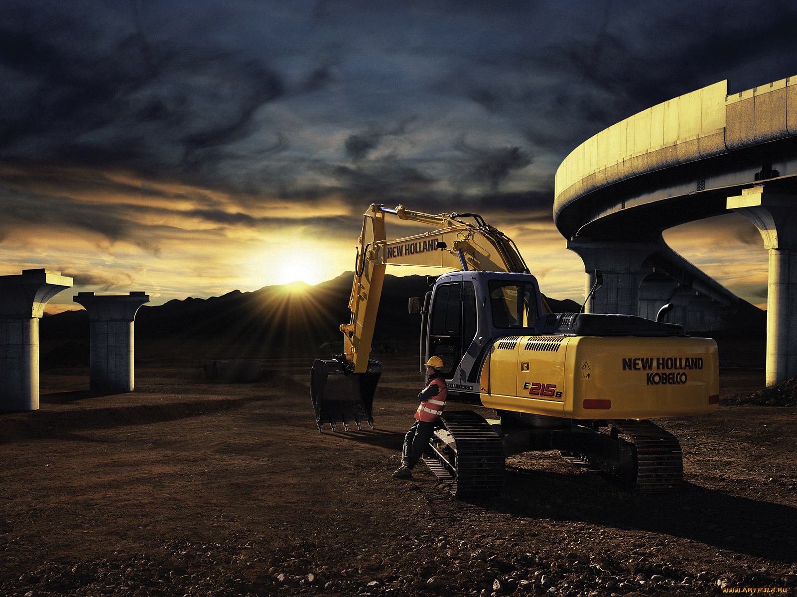 автор, andrea, melcangi, техника, экскаваторы, рассвет