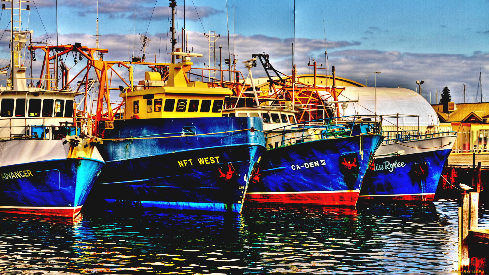 корабли, порты, причалы, рыболовные, суда