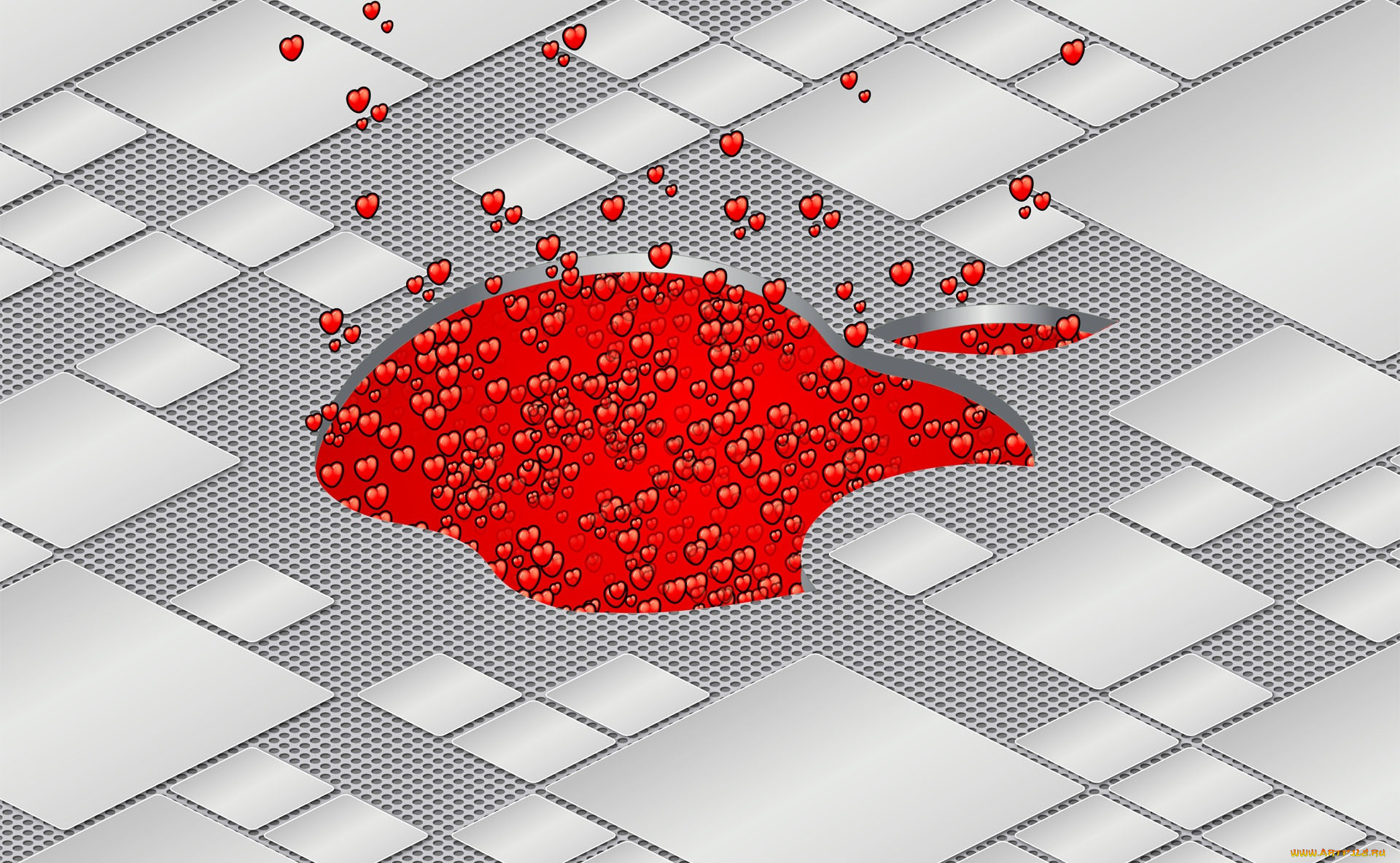 компьютеры, apple, сердечки, решетка