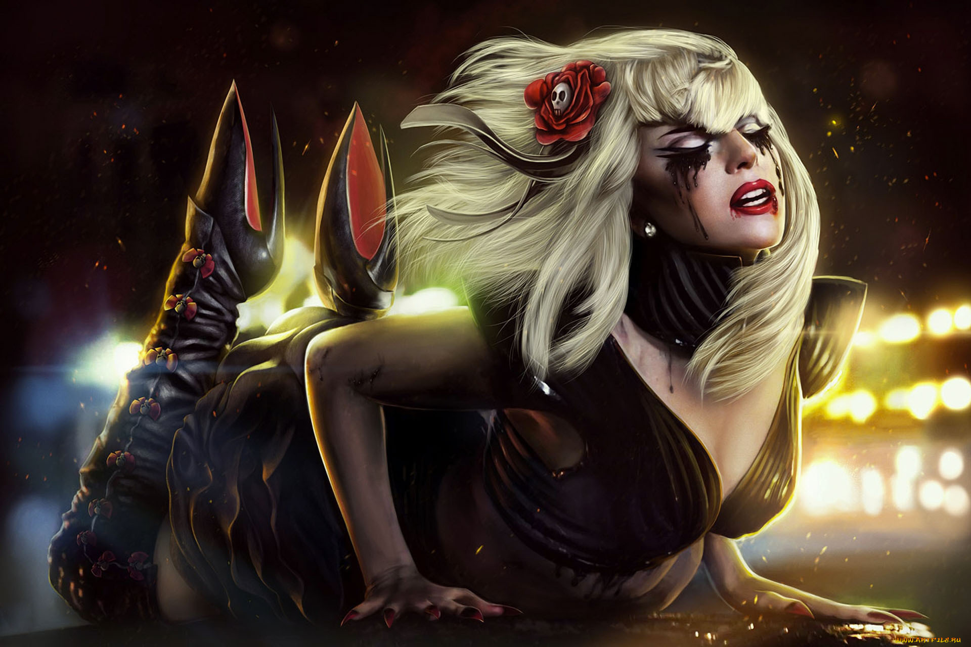 lady, gaga, рисованные, люди