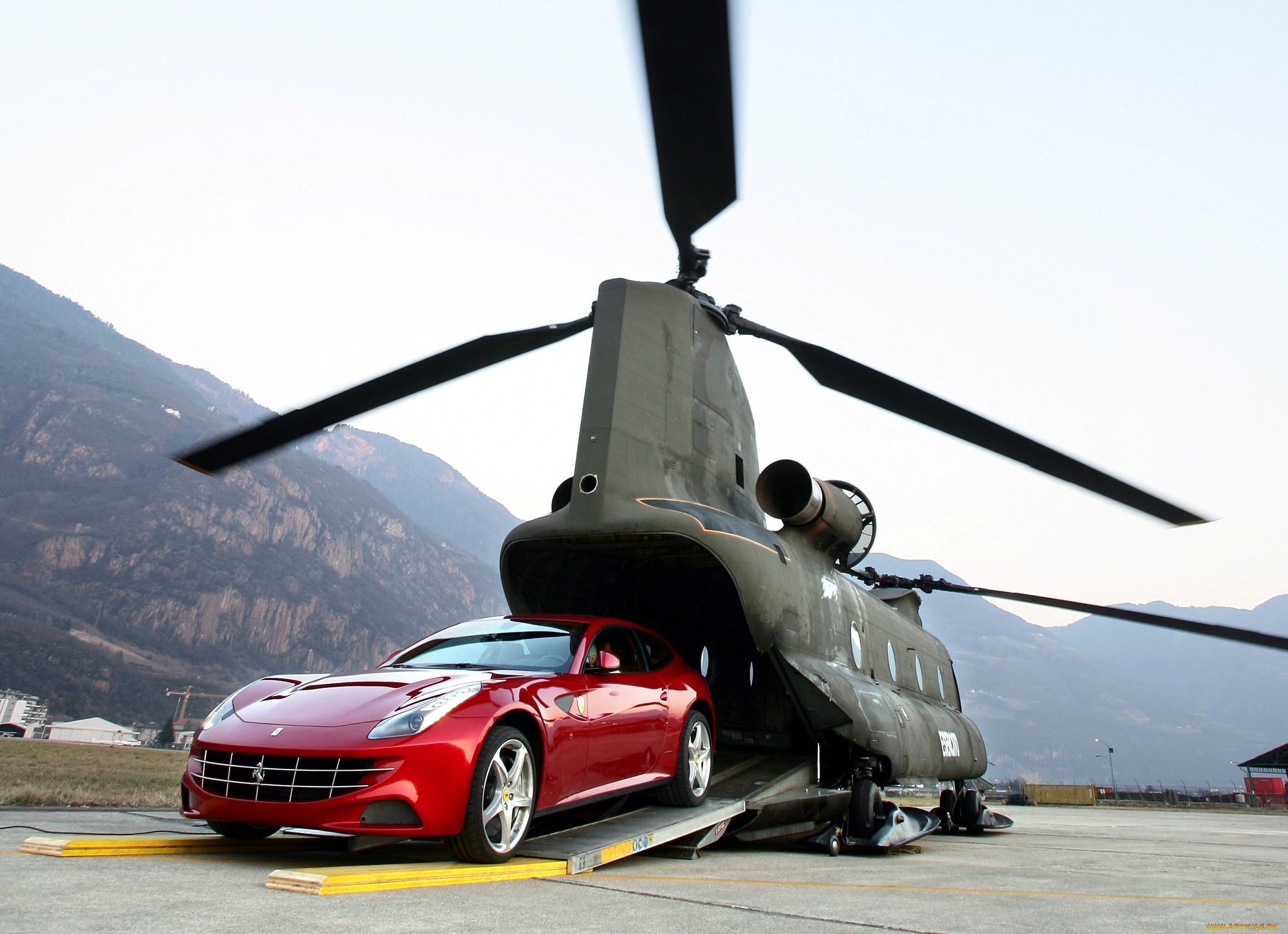 ferrari, ff, автомобили, вертолёт