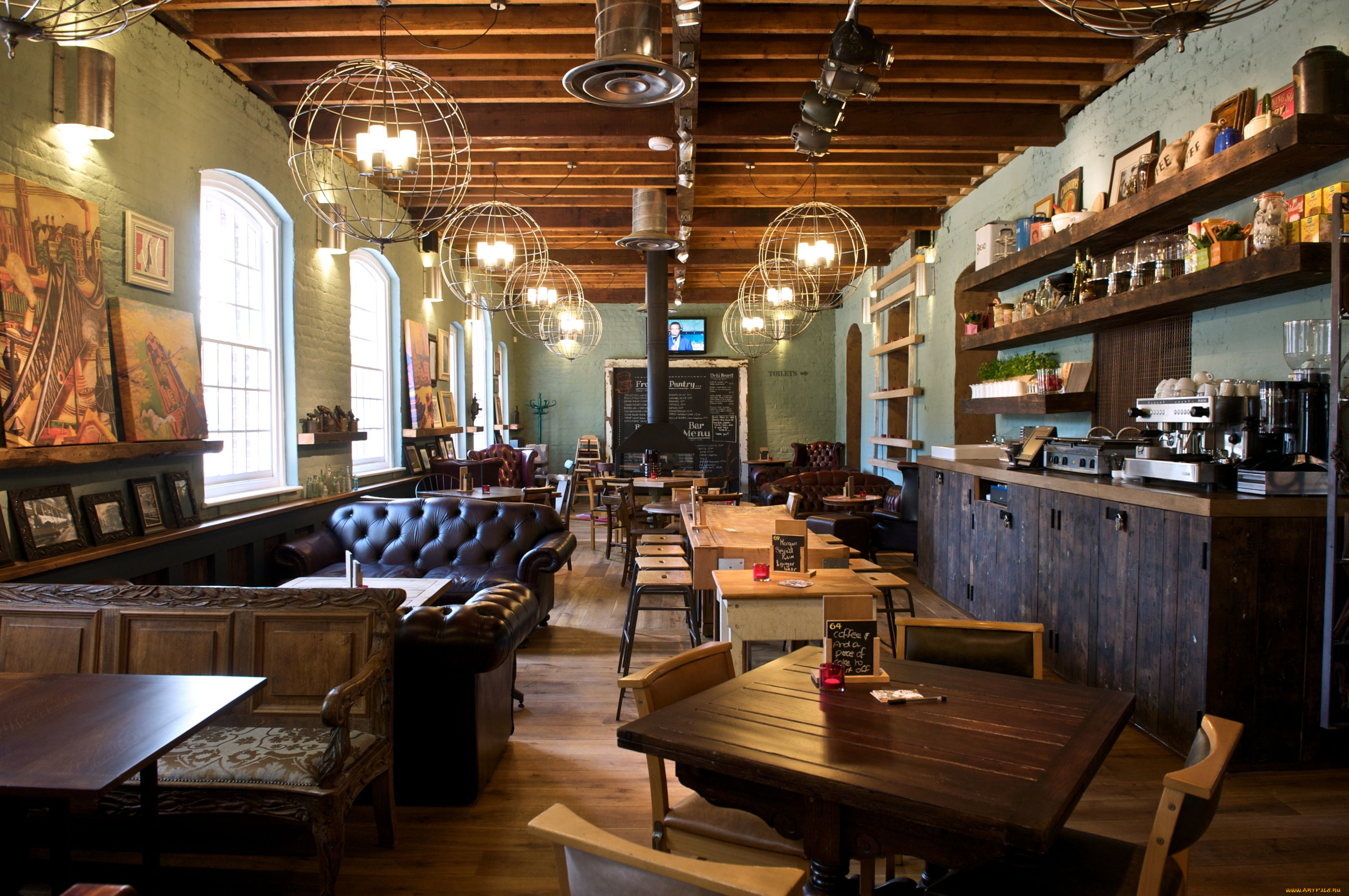 интерьер, кафе, рестораны, отели, люстры, бар, столики, диваны