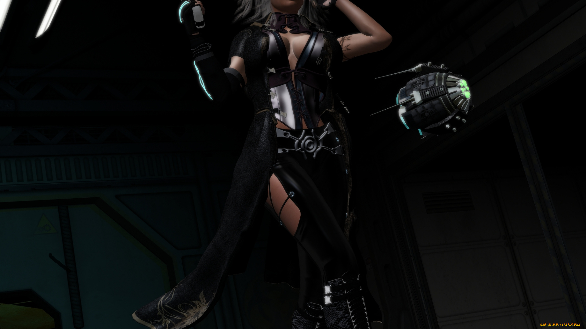 3д, графика, fantasy, фантазия, спусник, девушка