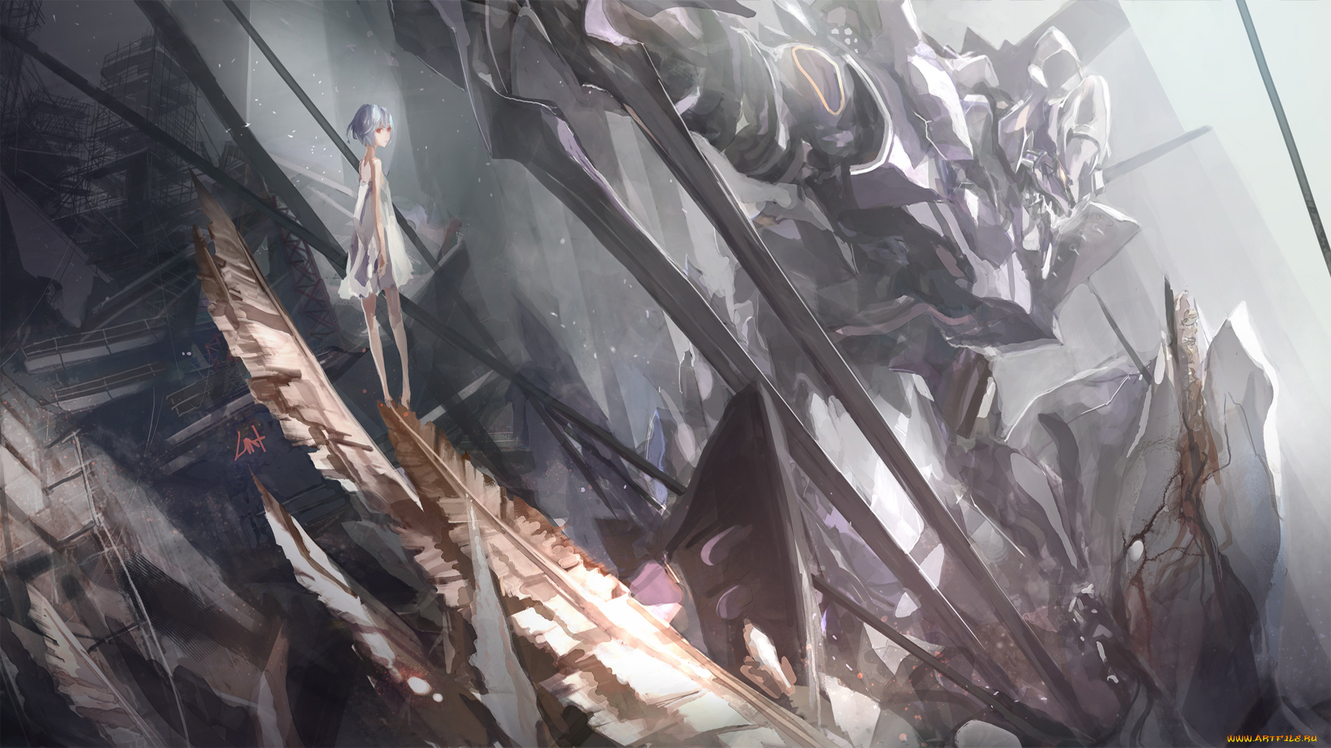 аниме, evangelion, neon, genesis, ayanami, rei, eva, 01