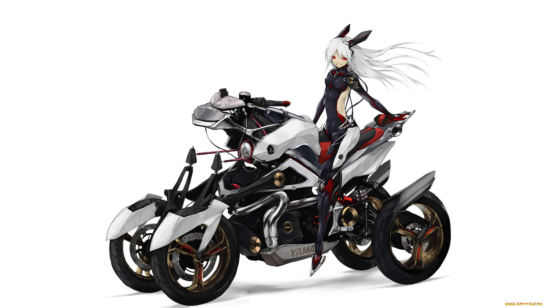 by, tyappygain, аниме, weapon, blood, technology, девушка, квадрацикл