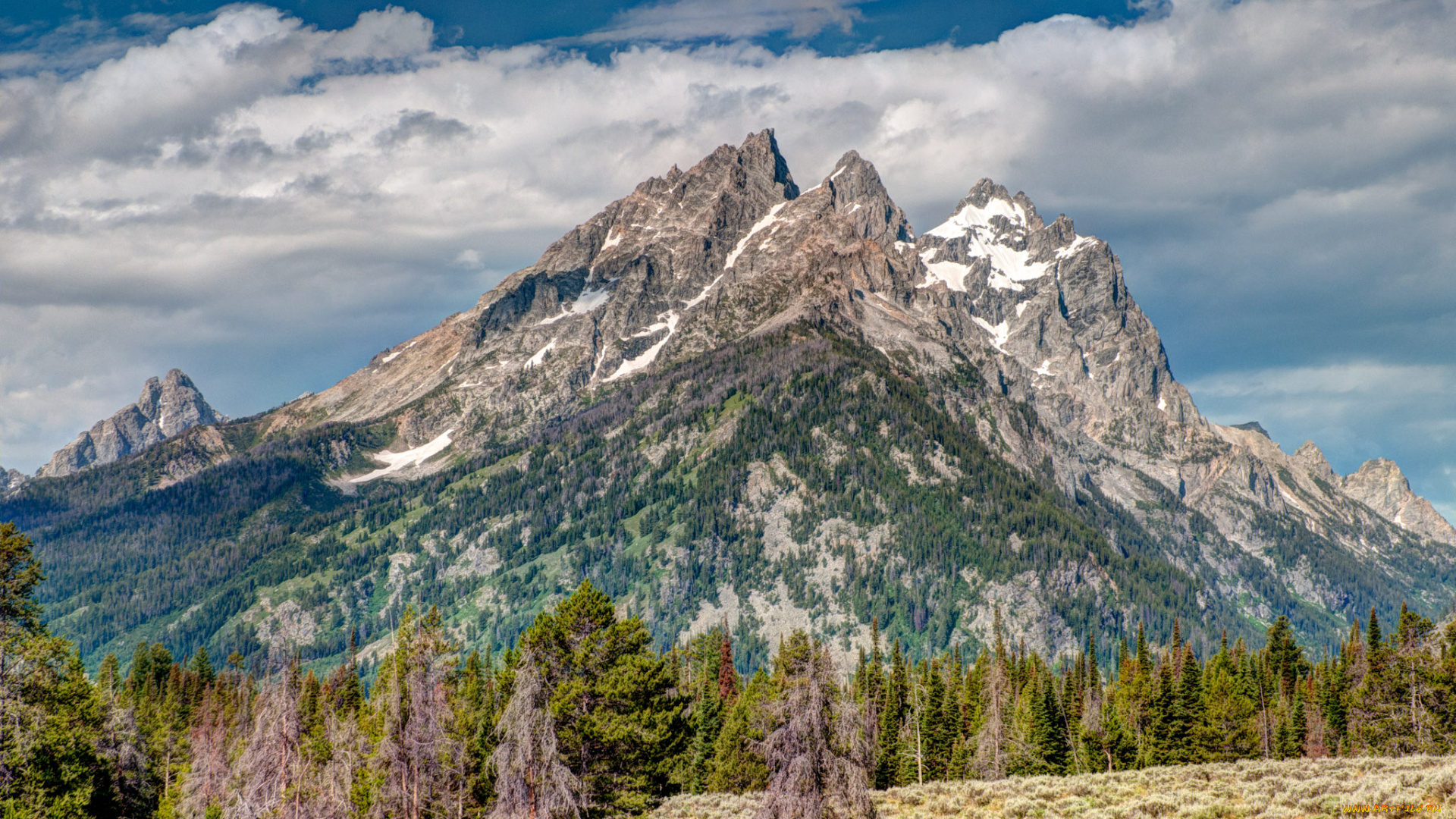 природа, горы, штат, вайоминг, сша