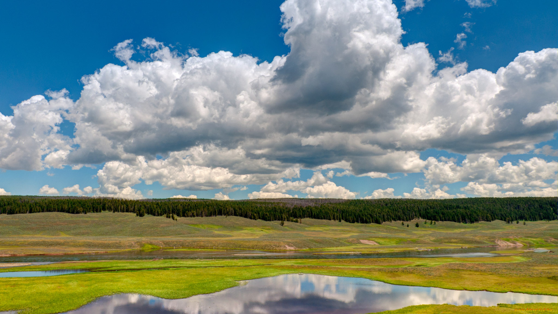 природа, облака, штат, вайоминг, сша