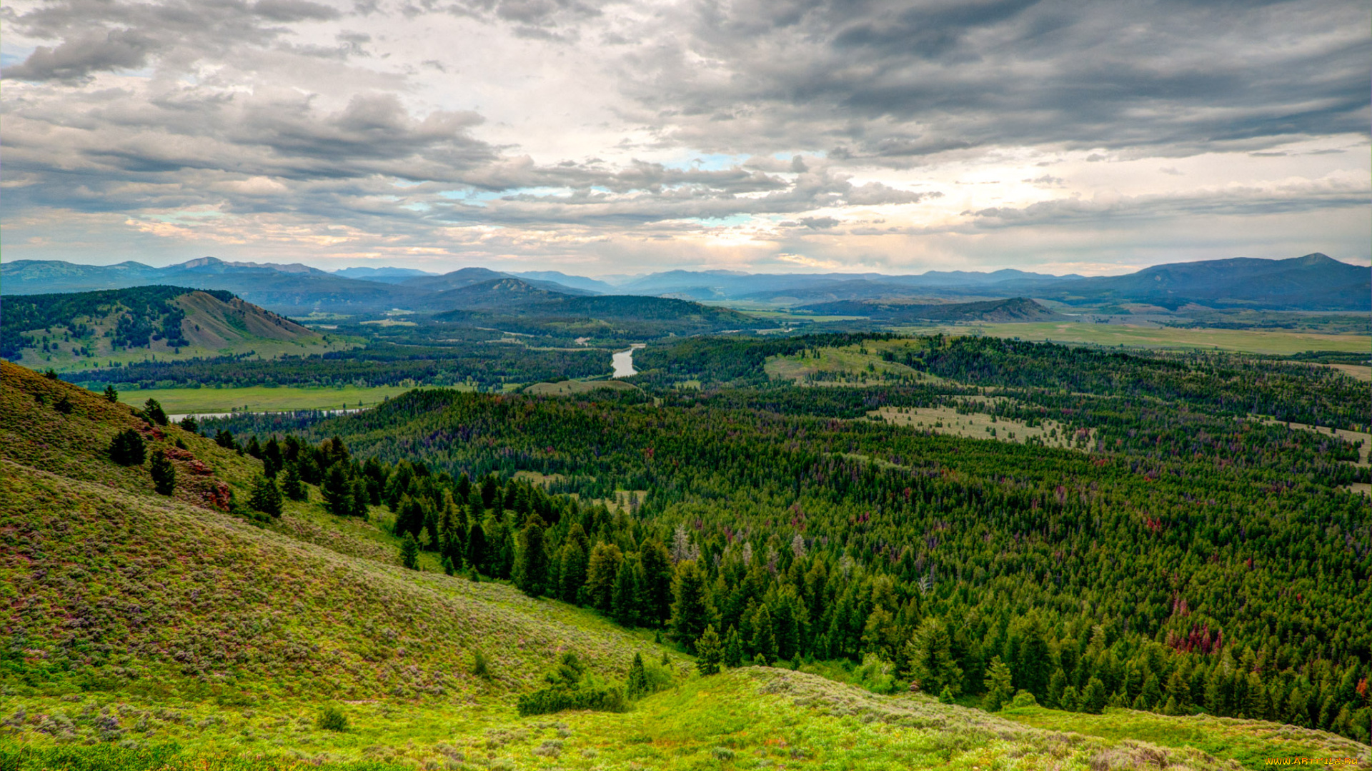 природа, пейзажи, штат, вайоминг, сша