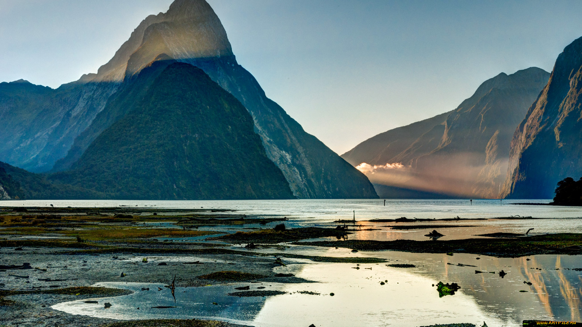 природа, реки, озера, новая, зеландия