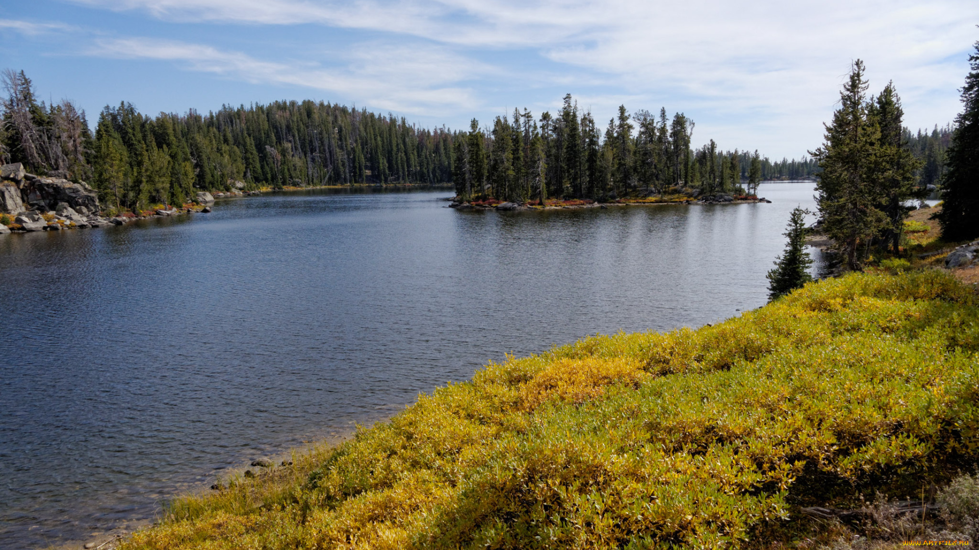 природа, реки, озера, штат, вайоминг, сша