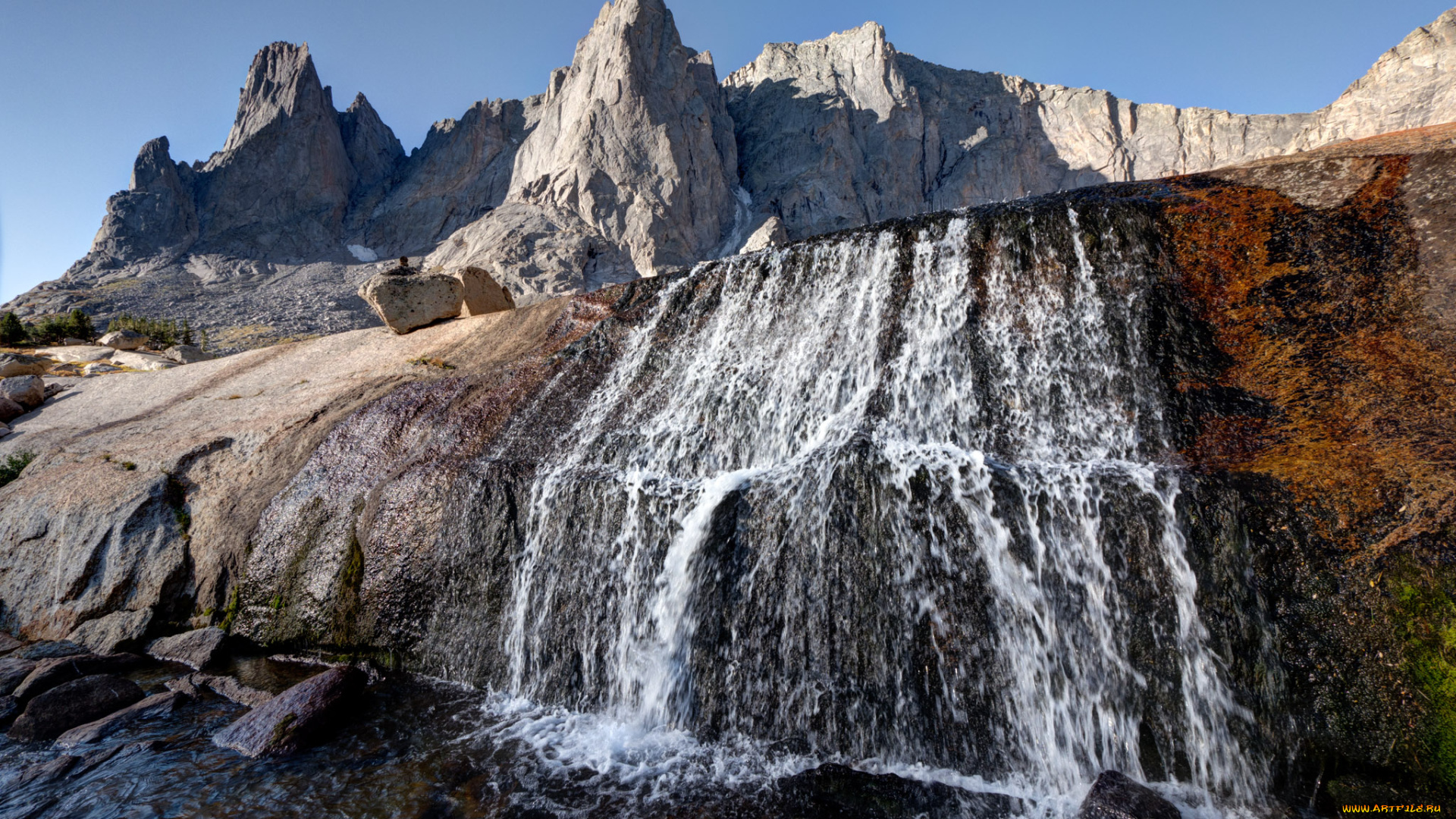природа, водопады, штат, вайоминг, сша