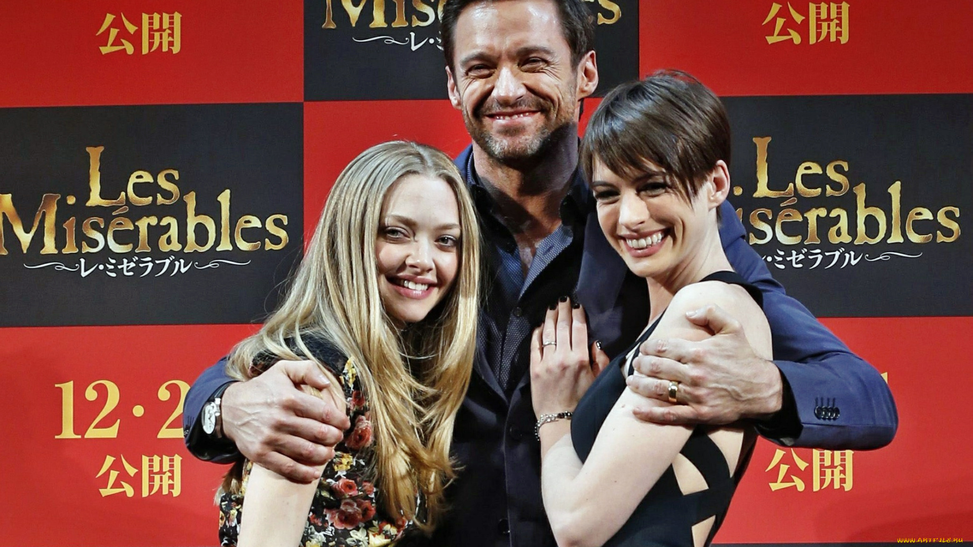 разное, знаменитости, anne, hathaway, hugh, jackman, amanda, seyfried