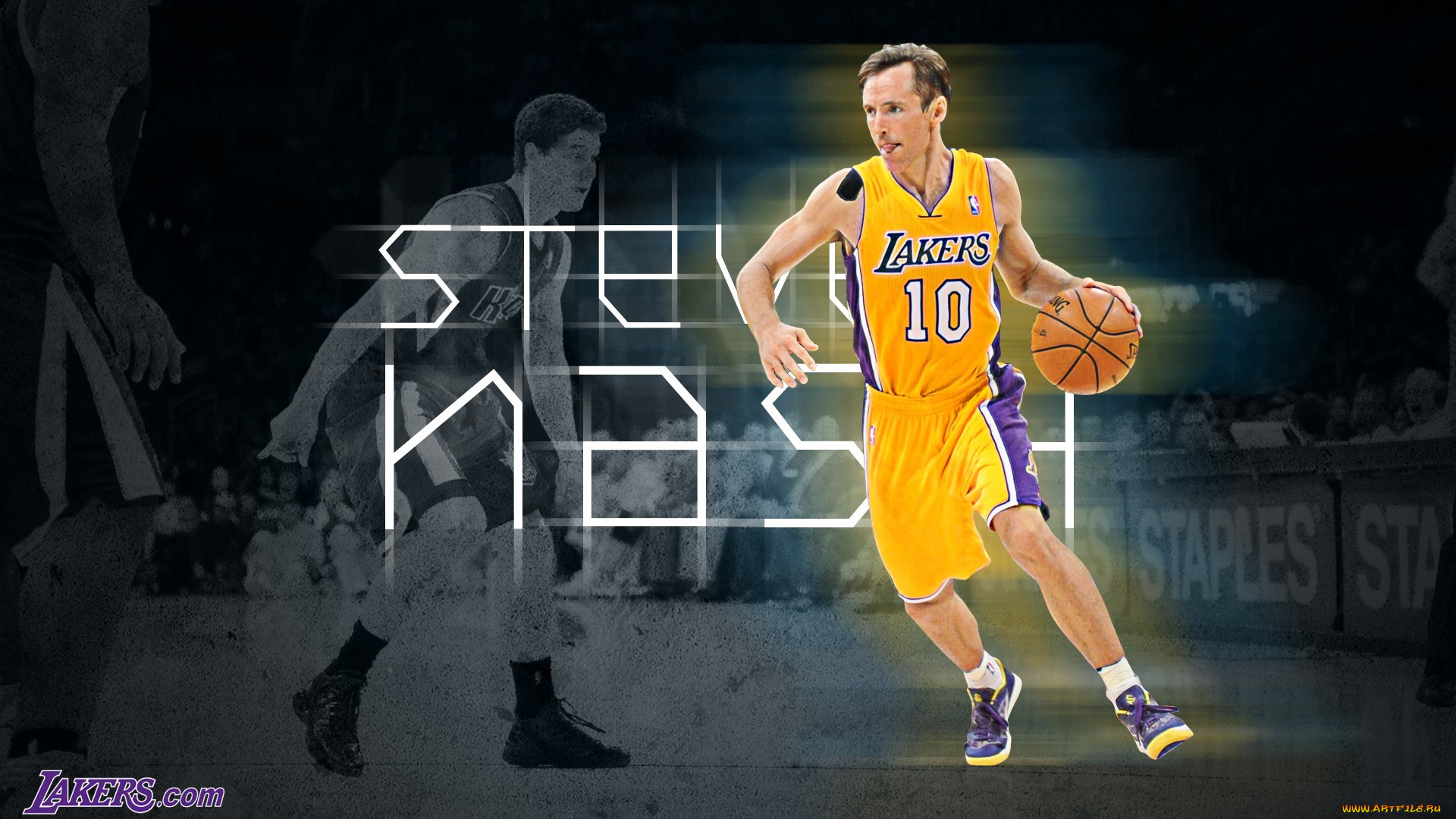 спорт, nba, фон, мяч, игрок, lakers, los, angeles