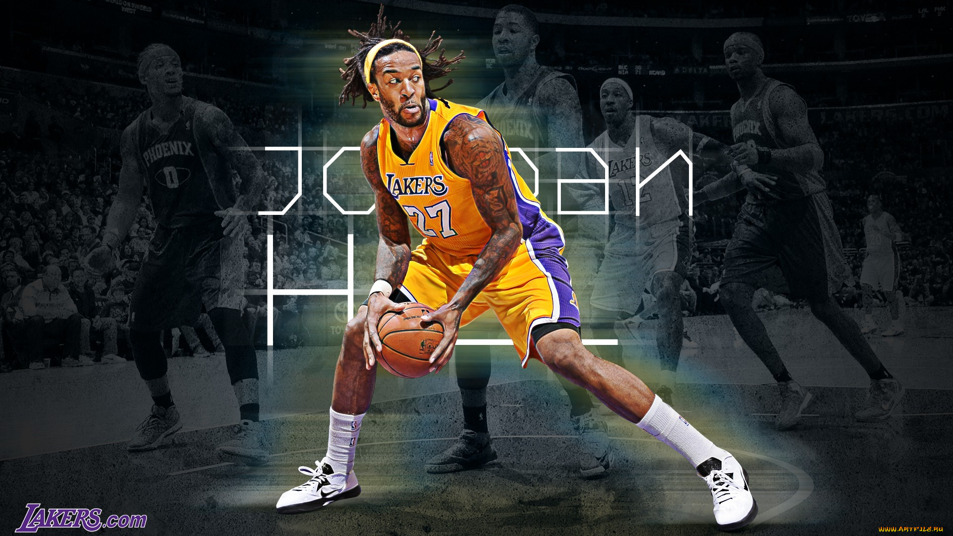 спорт, nba, lakers, игрок, мяч, фон, los, angeles