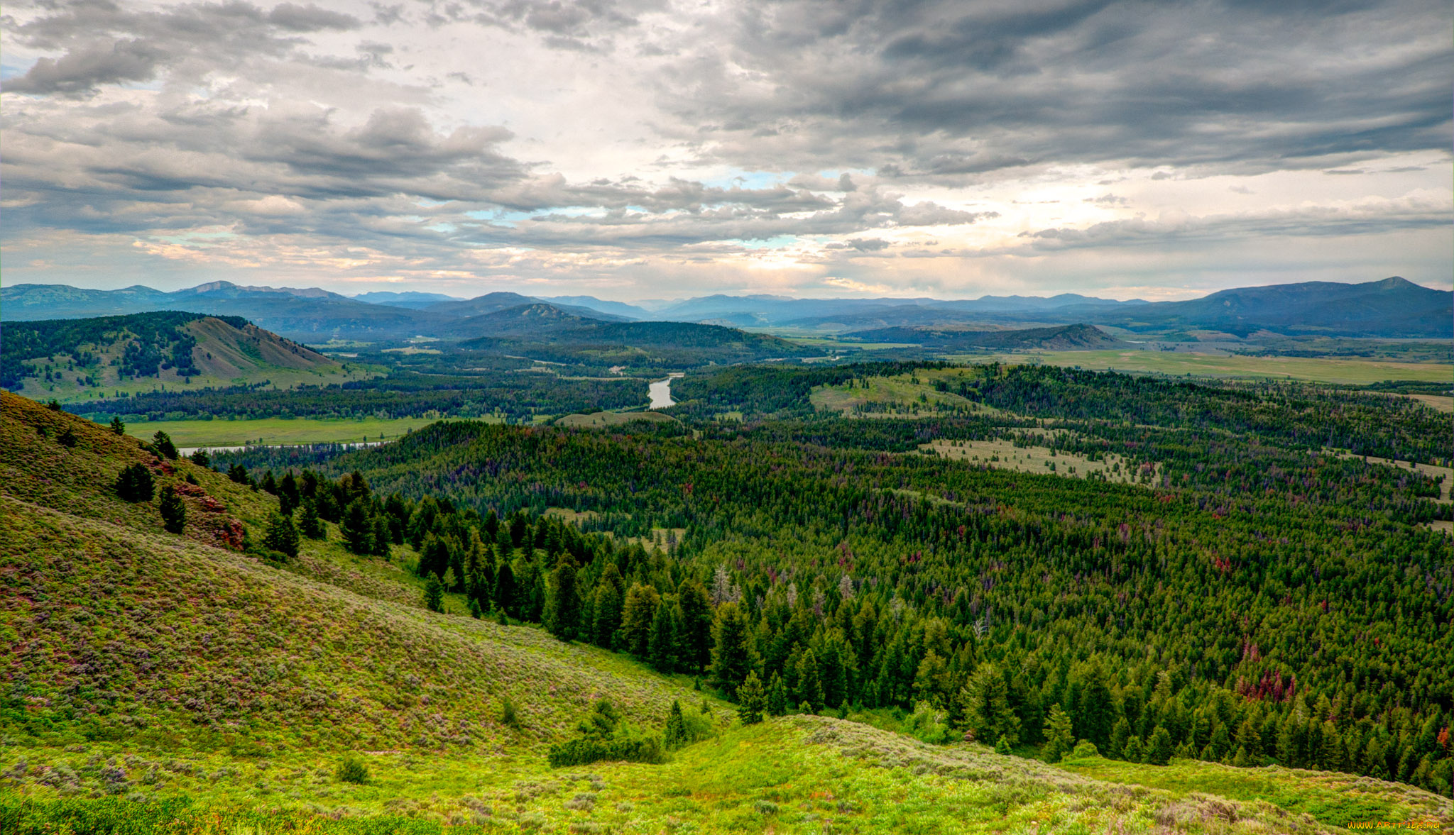 природа, пейзажи, штат, вайоминг, сша