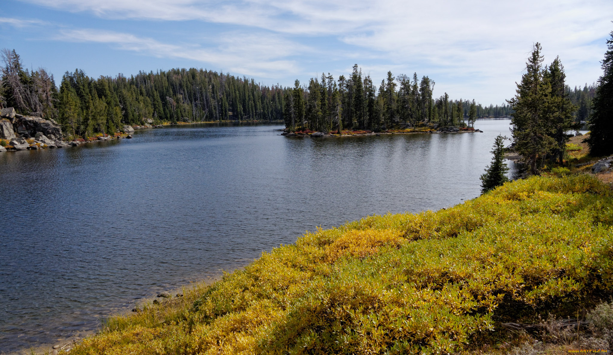природа, реки, озера, штат, вайоминг, сша