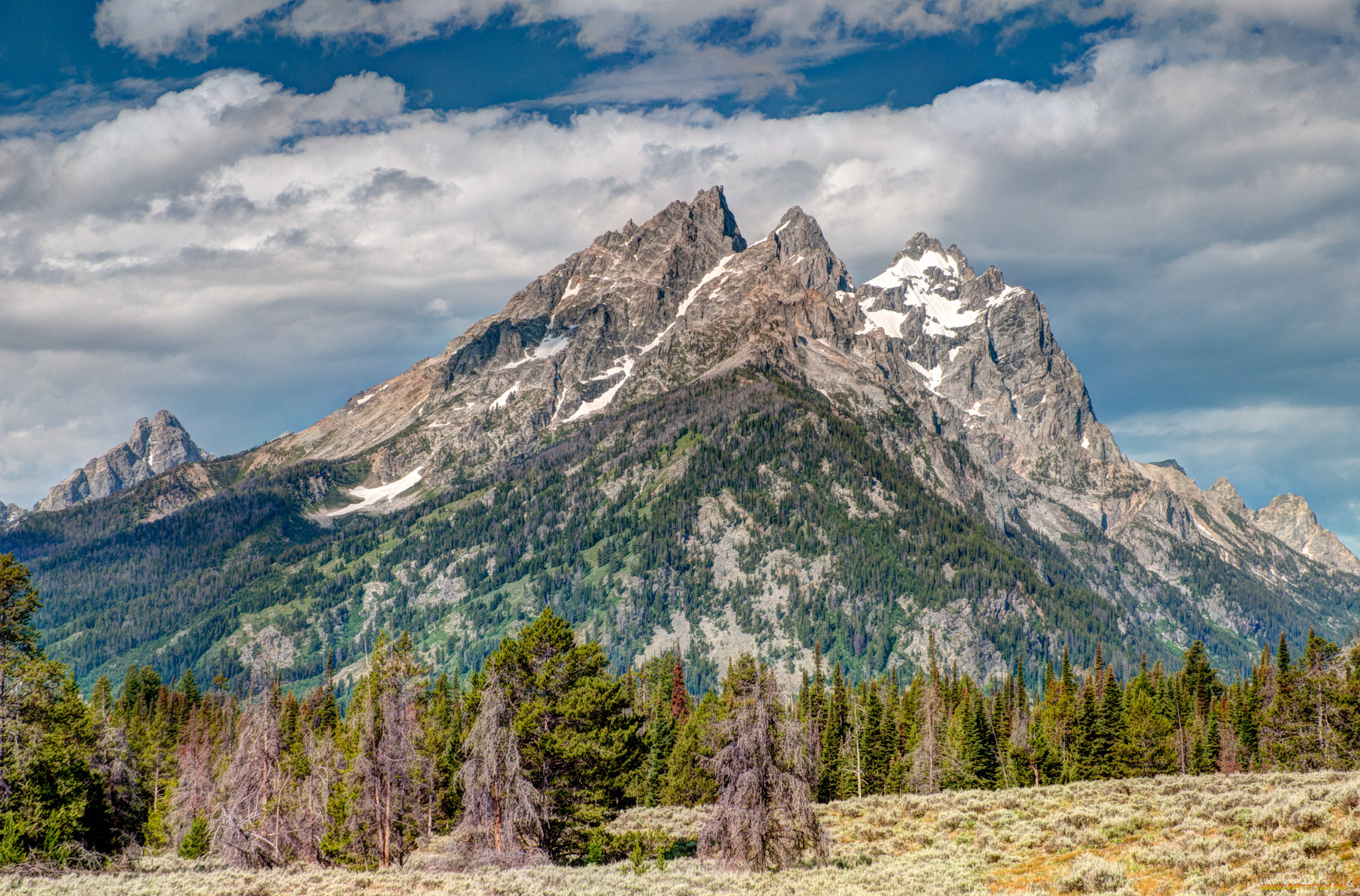 природа, горы, штат, вайоминг, сша