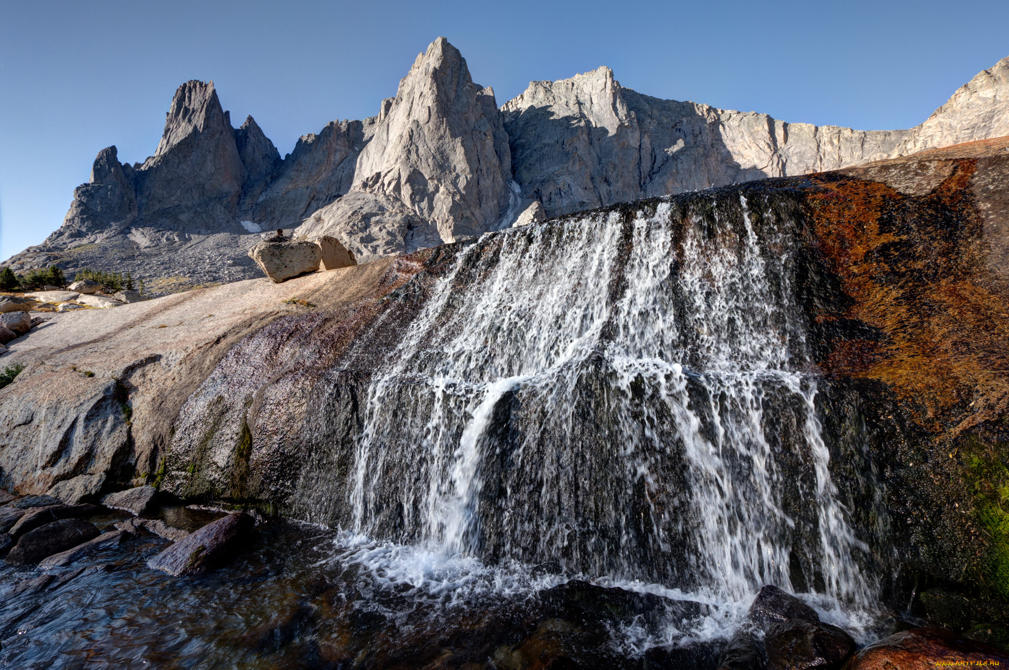 природа, водопады, штат, вайоминг, сша