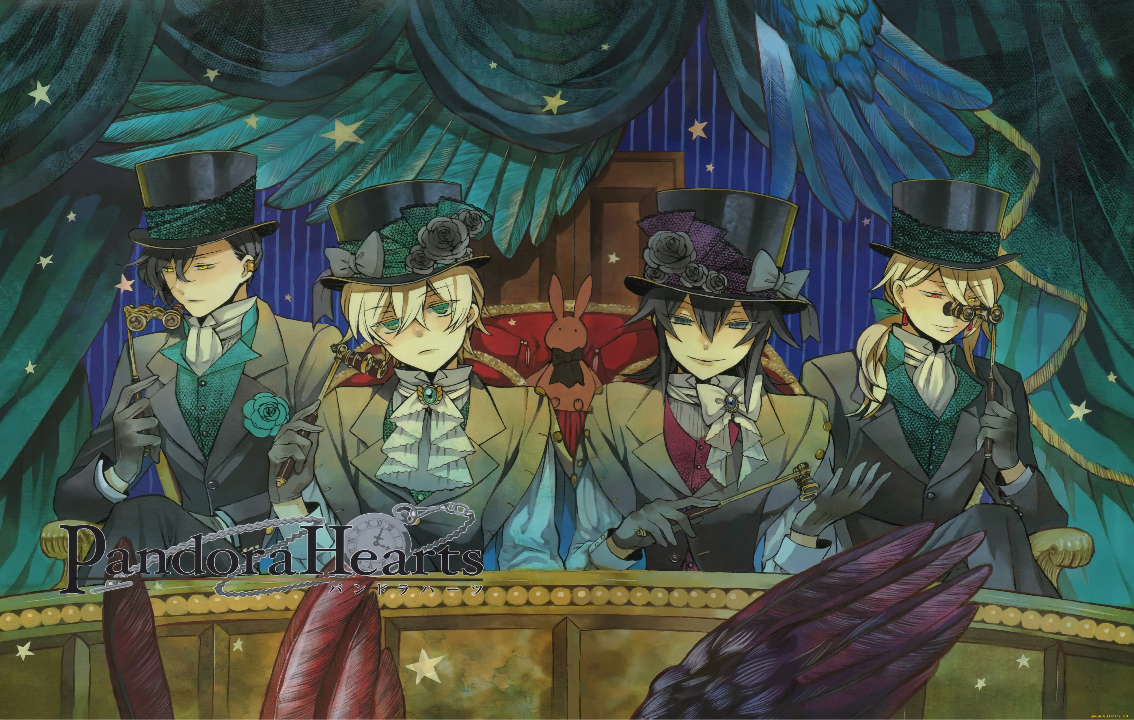 аниме, pandora, hearts, leo, baskerville, gilbert, nightray, oz, vessalius, vincent