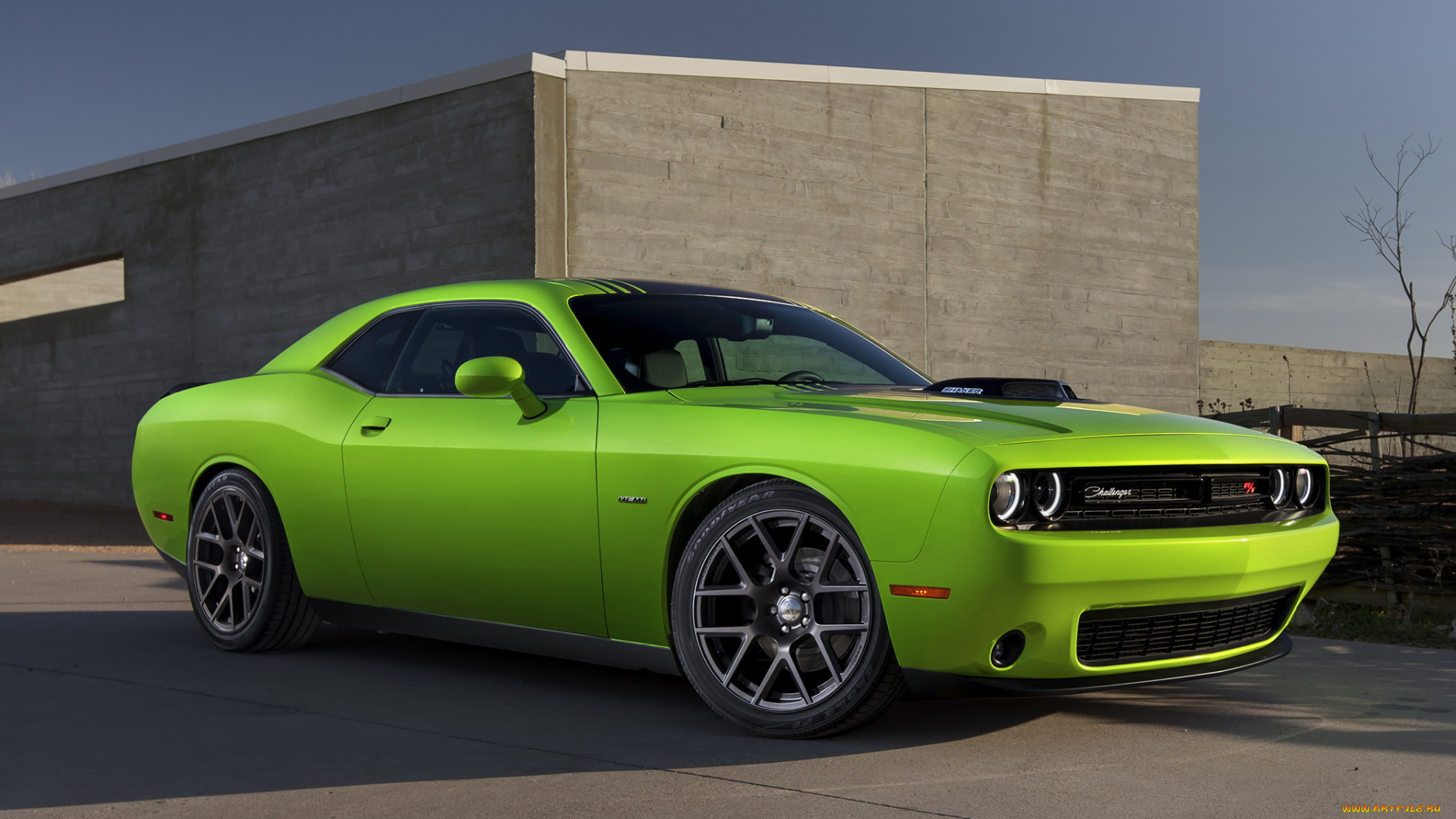 автомобили, dodge, challenger, зеленый, 2015, lc, r-t, shaker