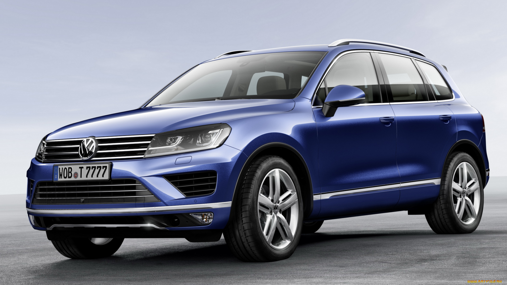автомобили, volkswagen, v6, tdi, touareg, синий, 2014
