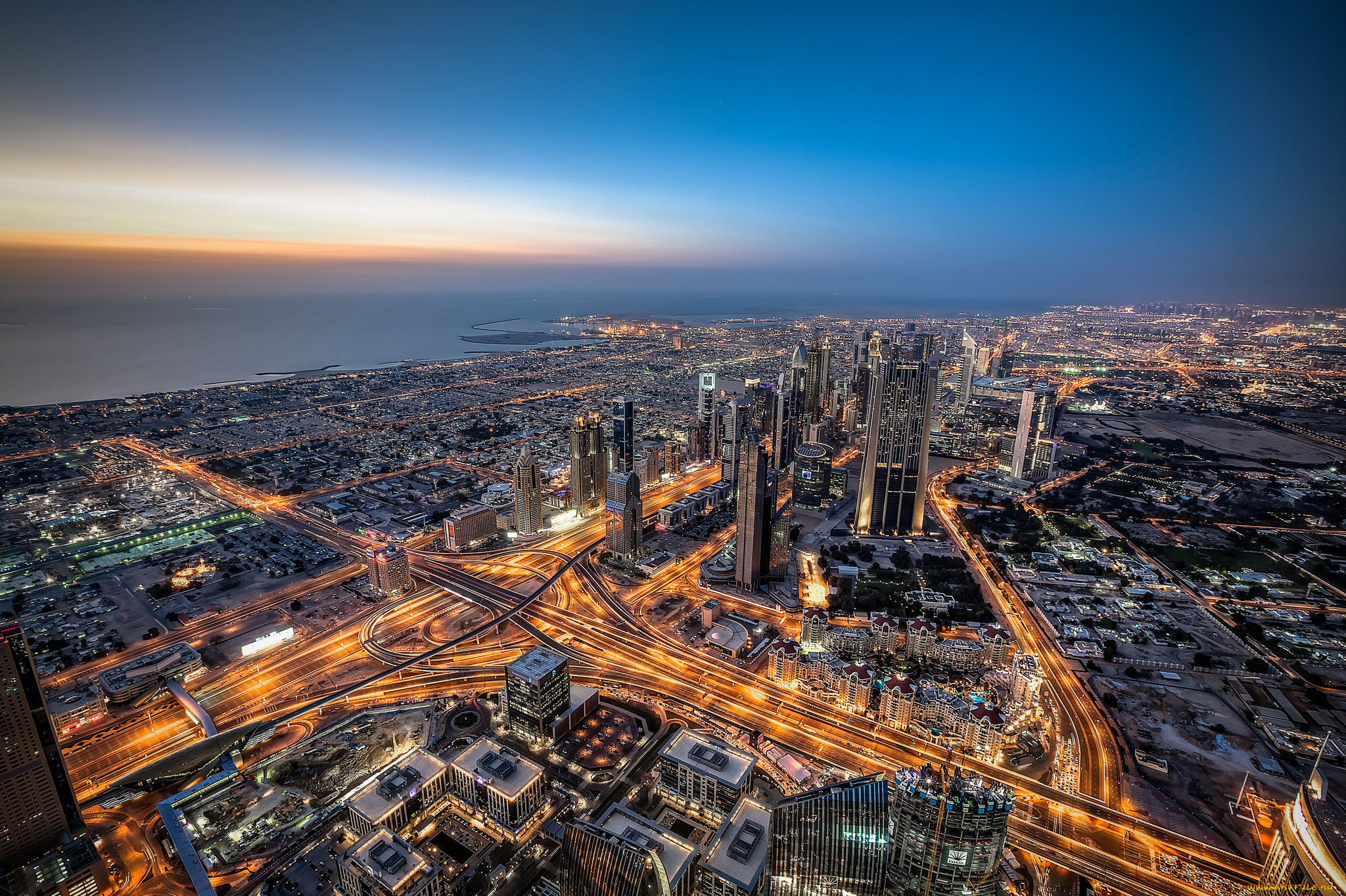 dubai, cityscape, города, дубаи, , оаэ, здания, побережье, огни, магистрали