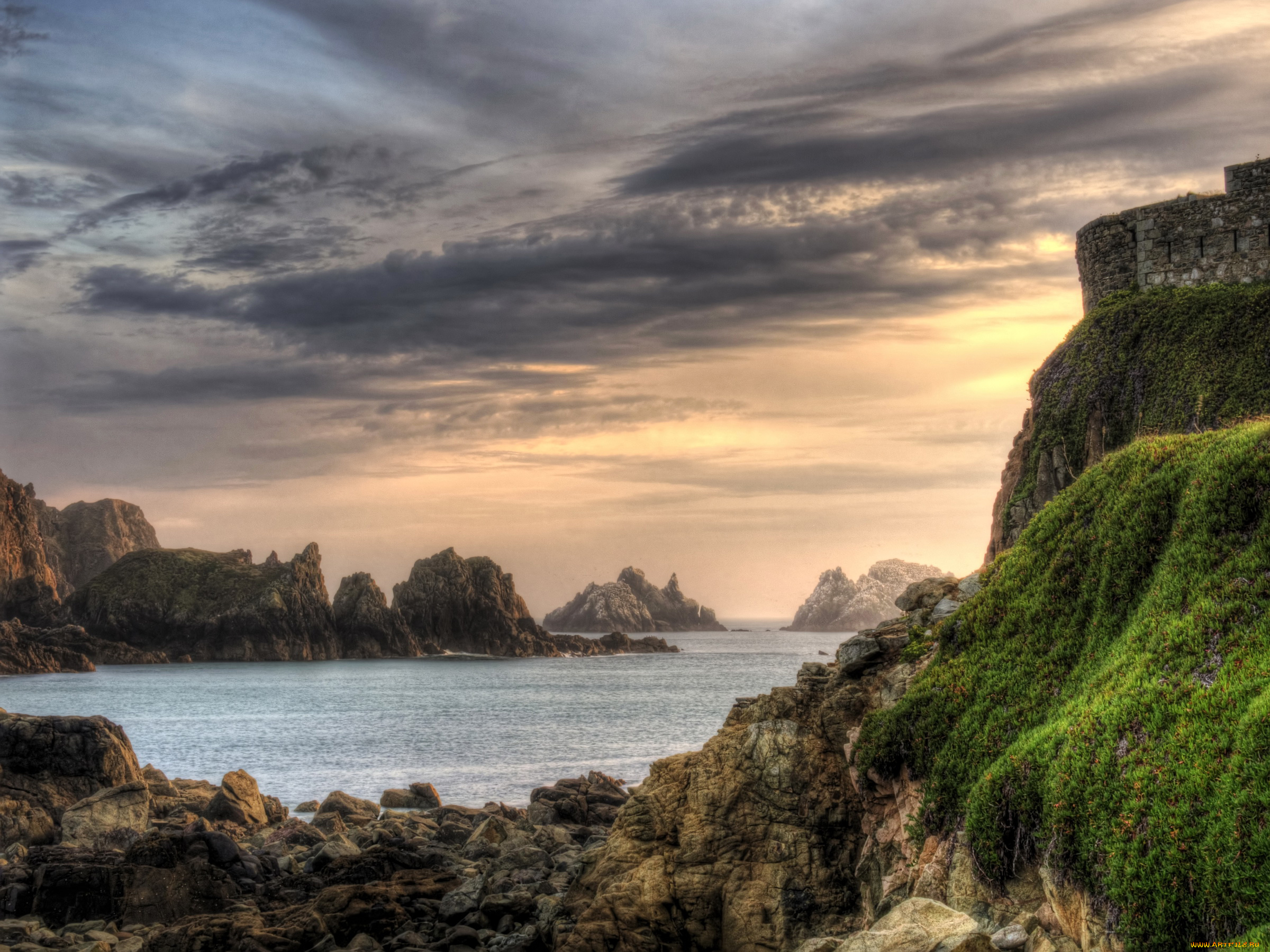 alderney, ирландия, природа, побережье, залив, закат, море, alderney, ирландия