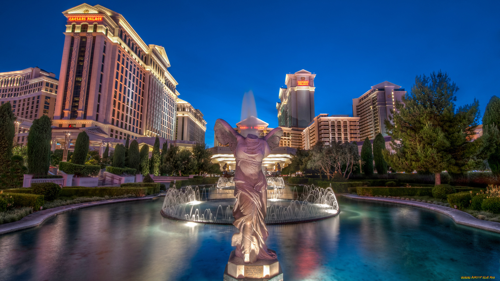 города, лас-вегас, , сша, фонтан, небо, казино, лас-вегас