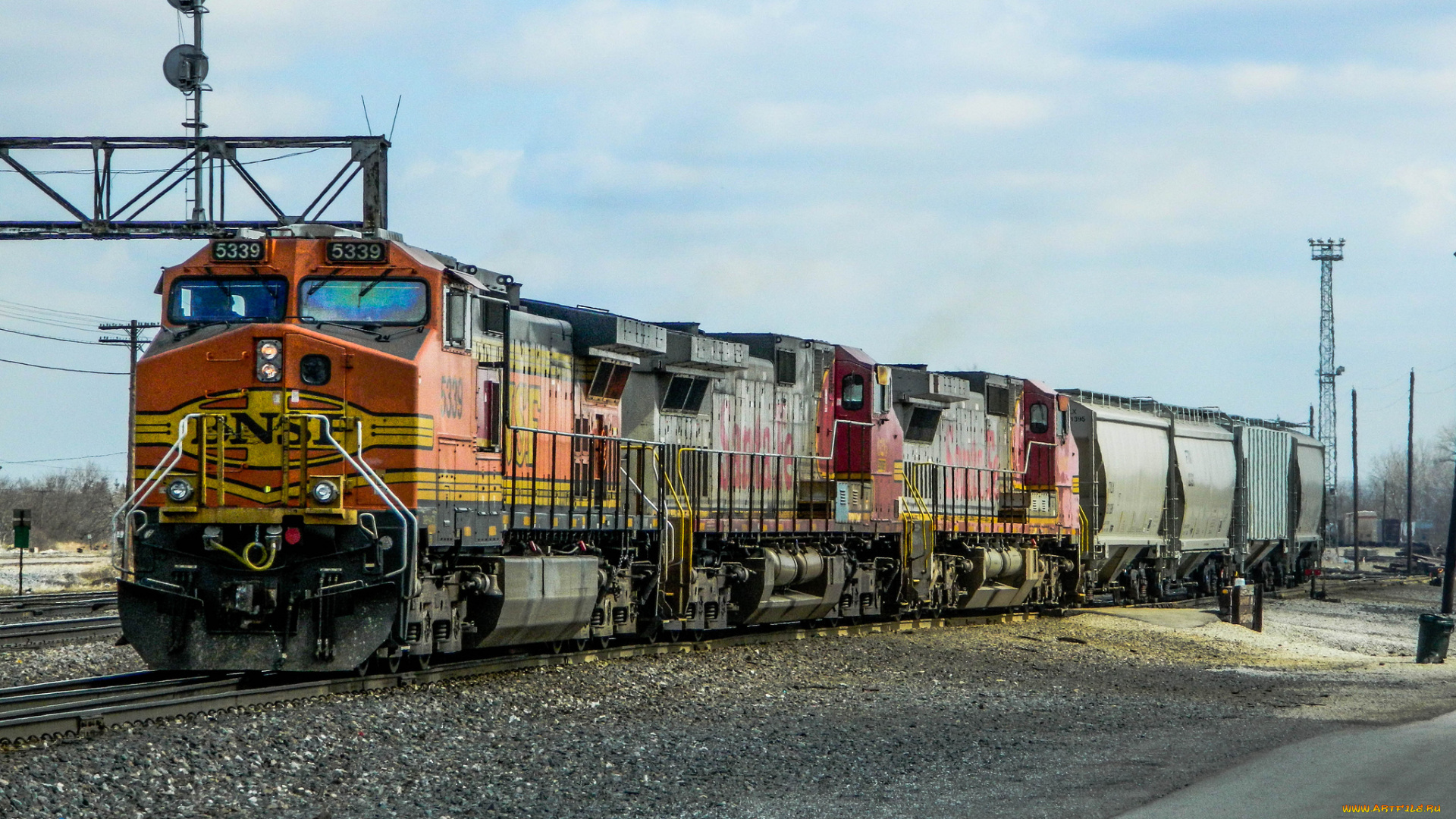 техника, поезда, локомотив, рельсы, состав