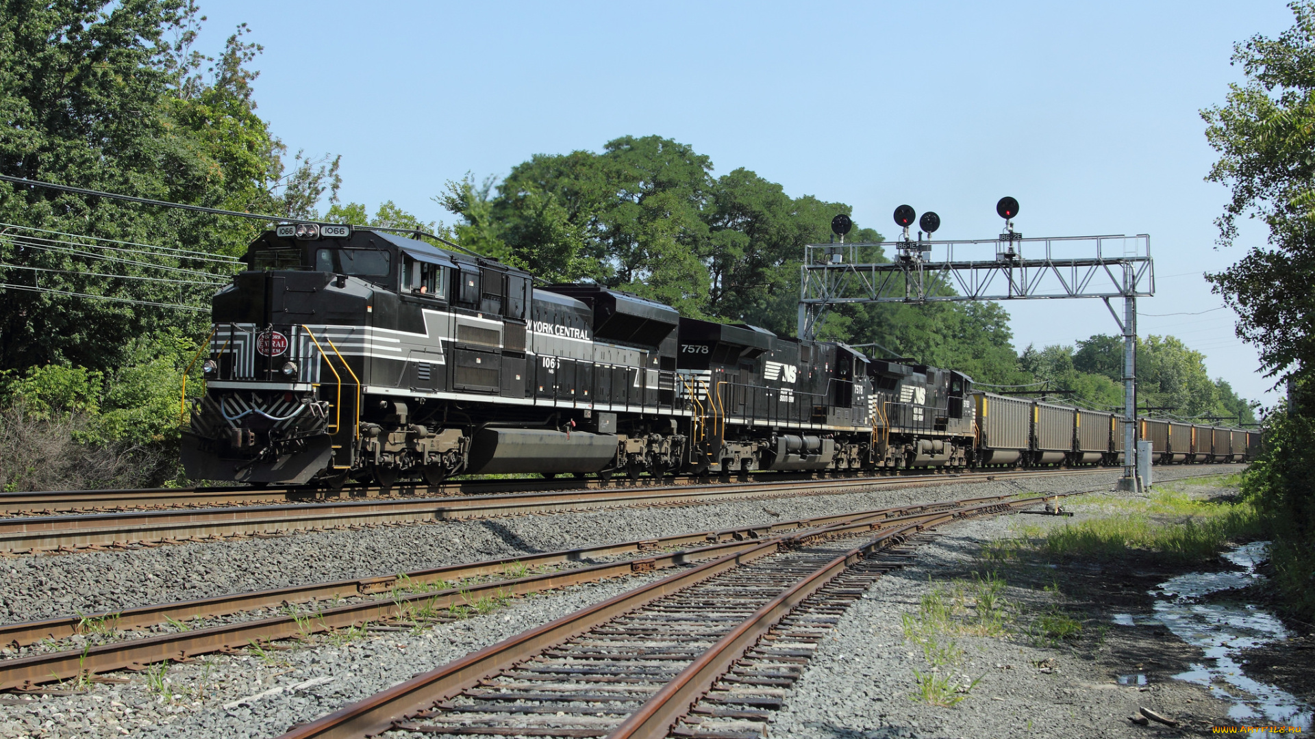 техника, поезда, рельсы, локомотив, состав