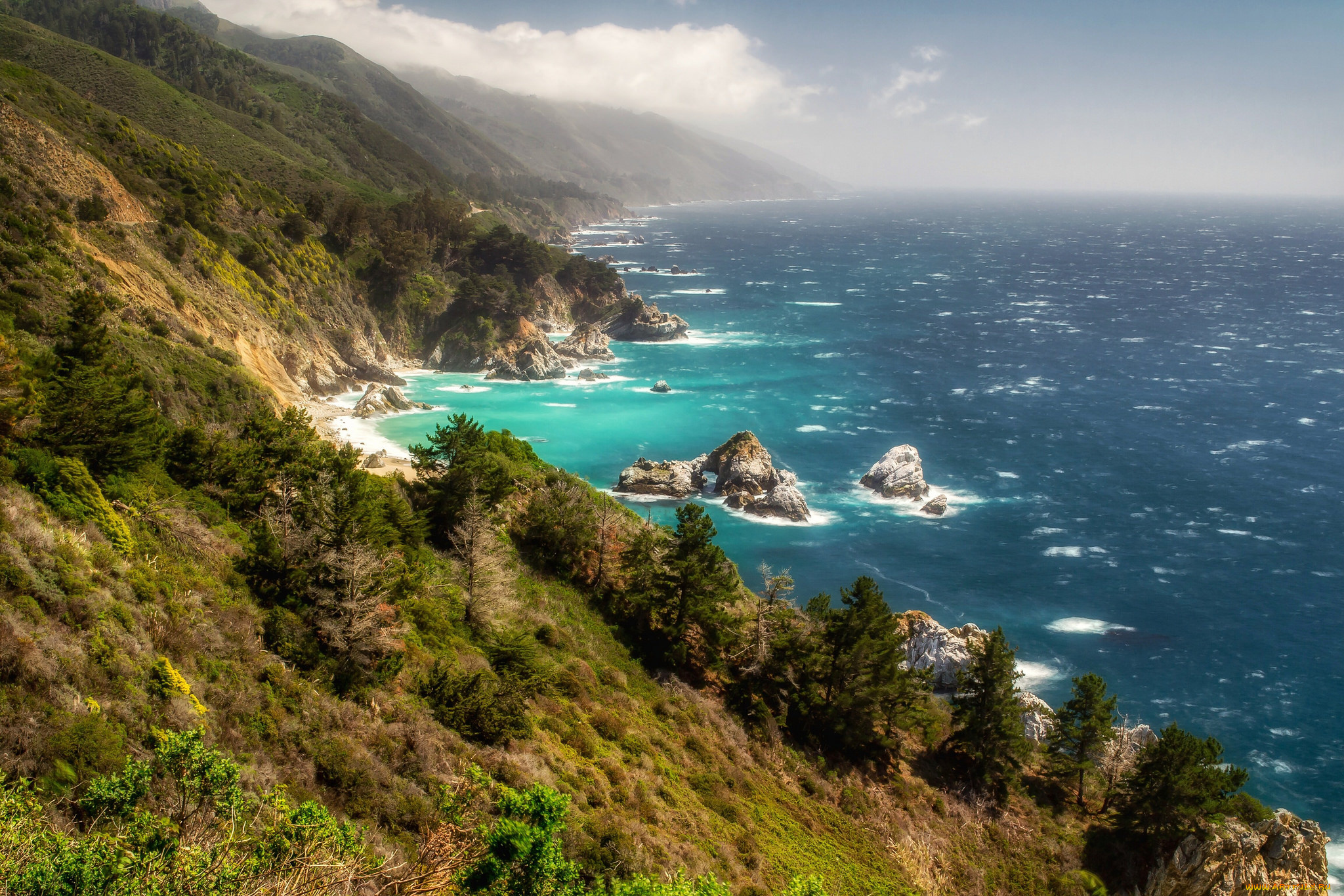 природа, побережье, берег, море