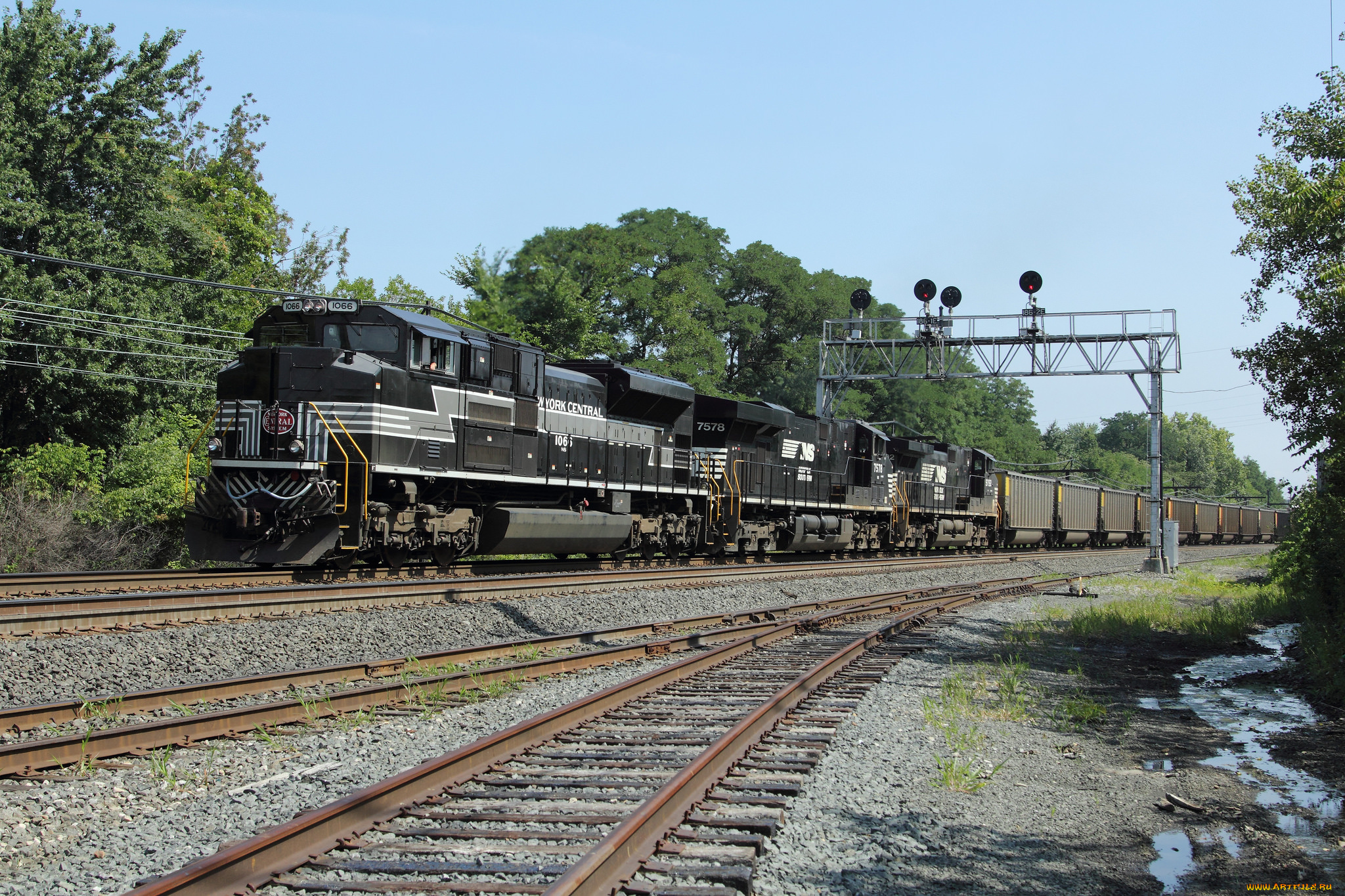 техника, поезда, рельсы, локомотив, состав