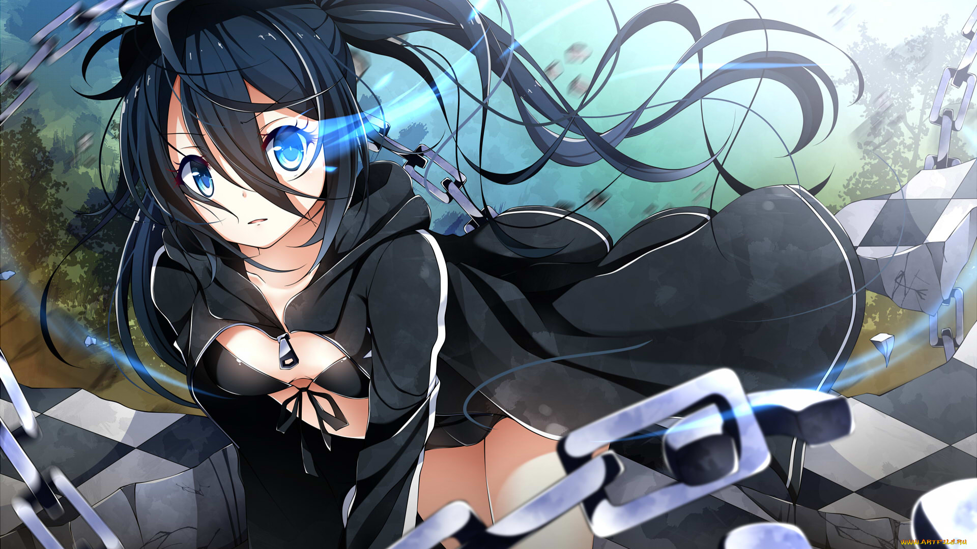 аниме, black, rock, shooter, kuroi, mato