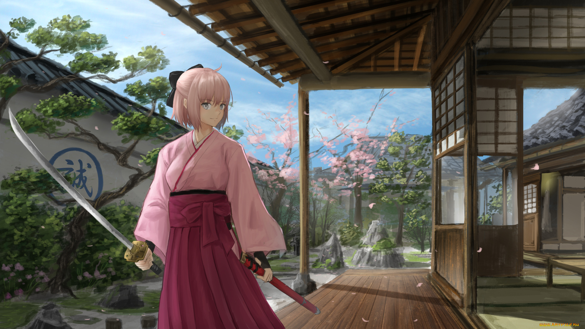 аниме, fate, stay, night, взгляд, девушка, фон