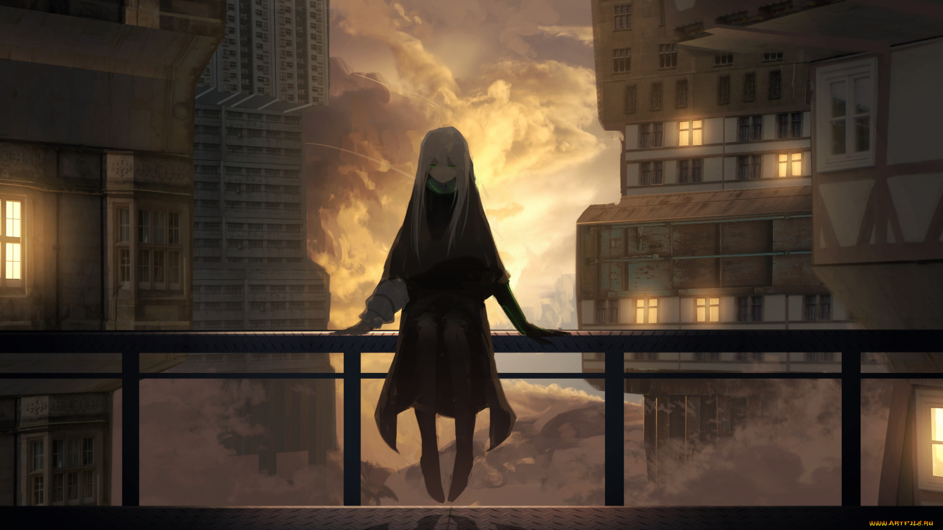 аниме, город, , улицы, , здания, asuteroid