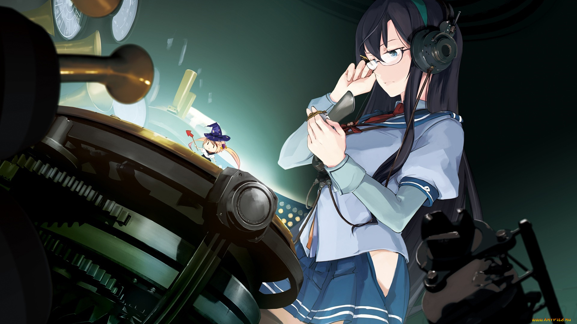 аниме, kantai, collection, фон, взгляд, девушка