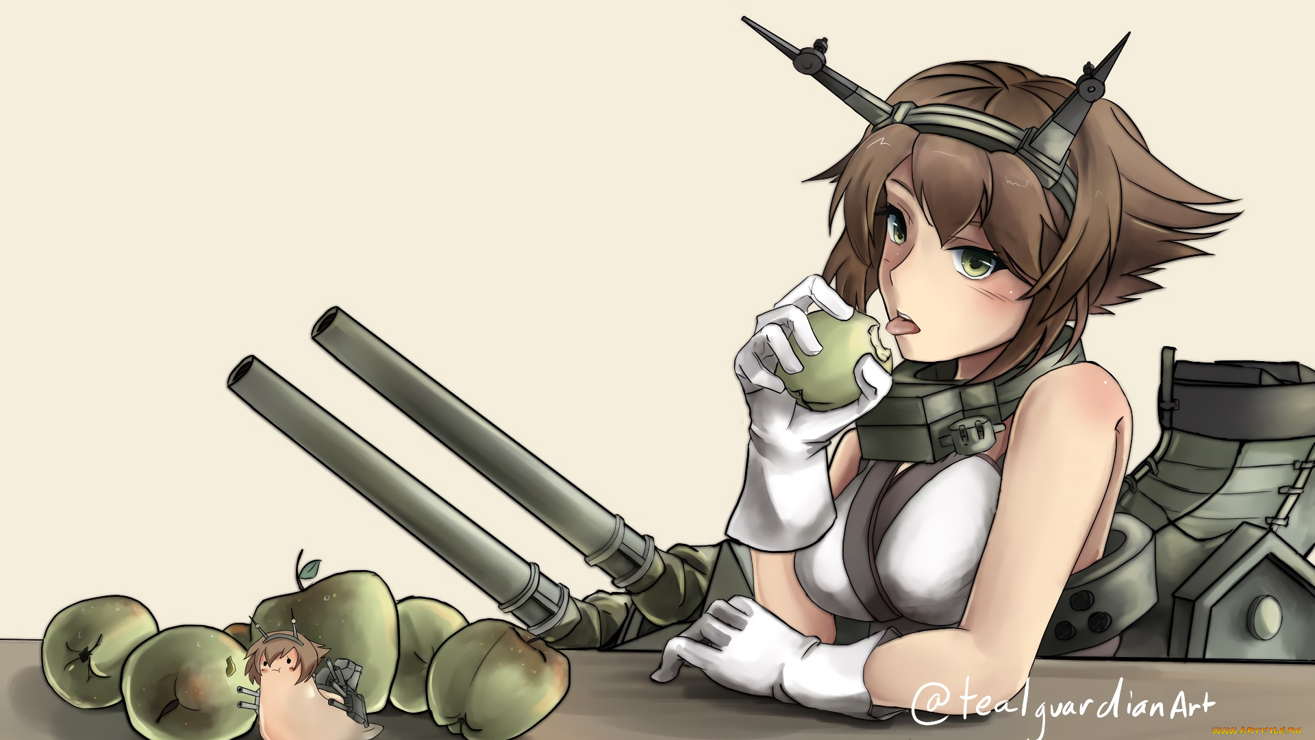 аниме, kantai, collection, фон, взгляд, девушка