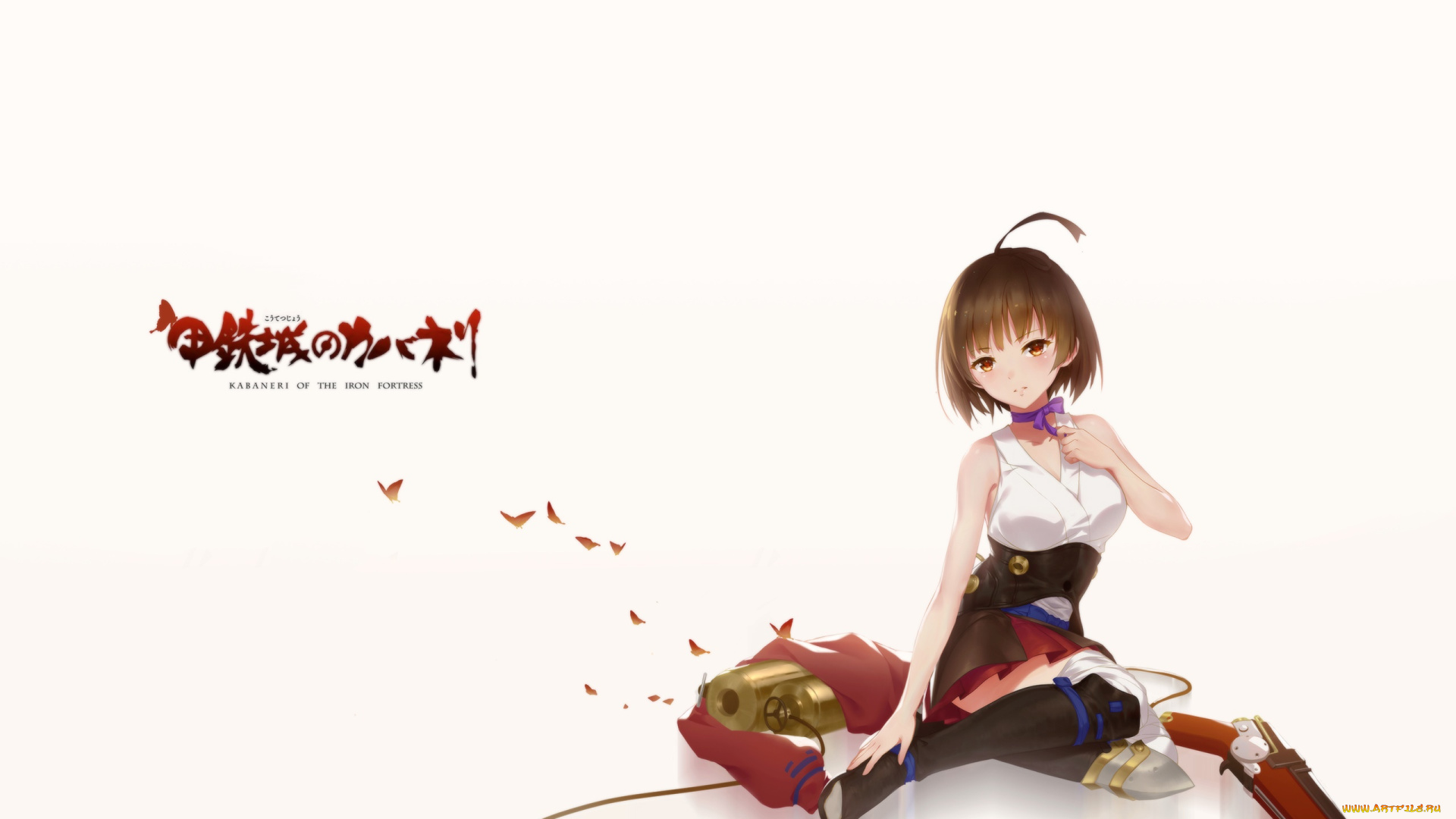 аниме, koutetsujou, no, kabaneri, взгляд, фон, девушка