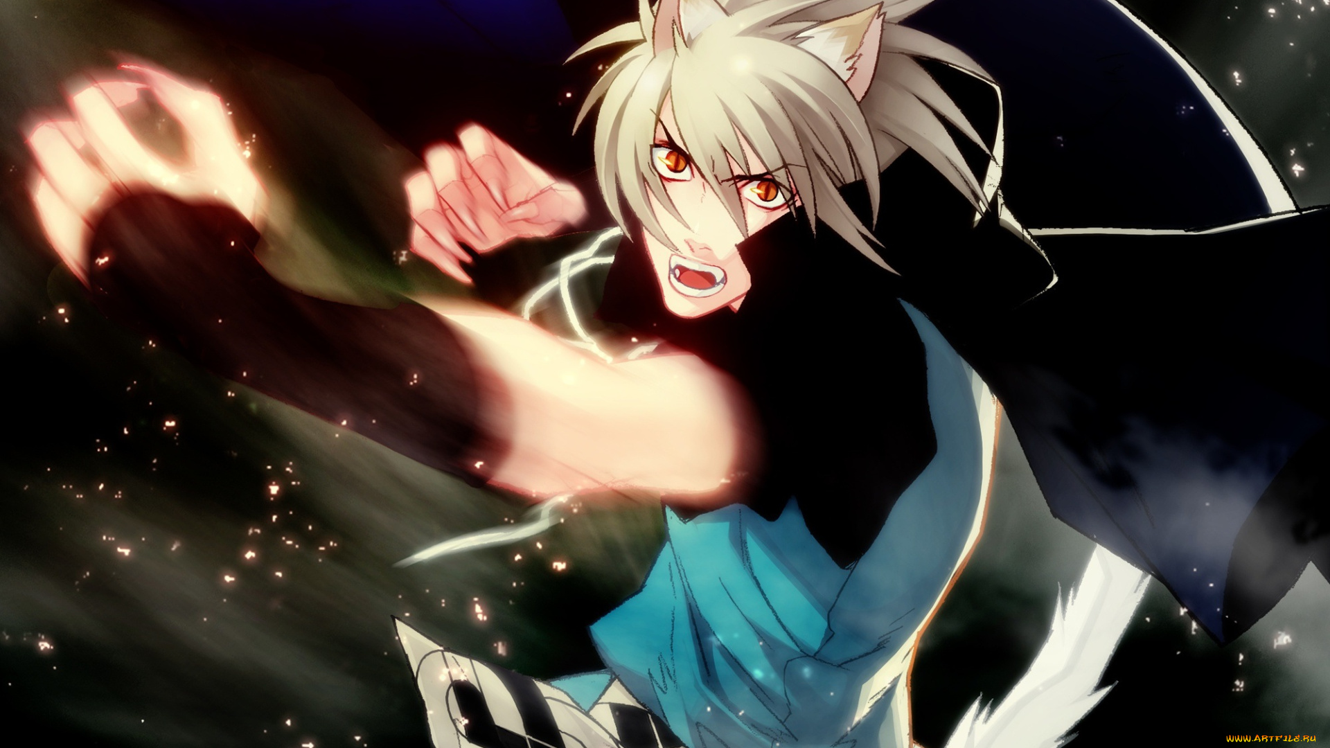 аниме, lamento, коное, рибика, плащ