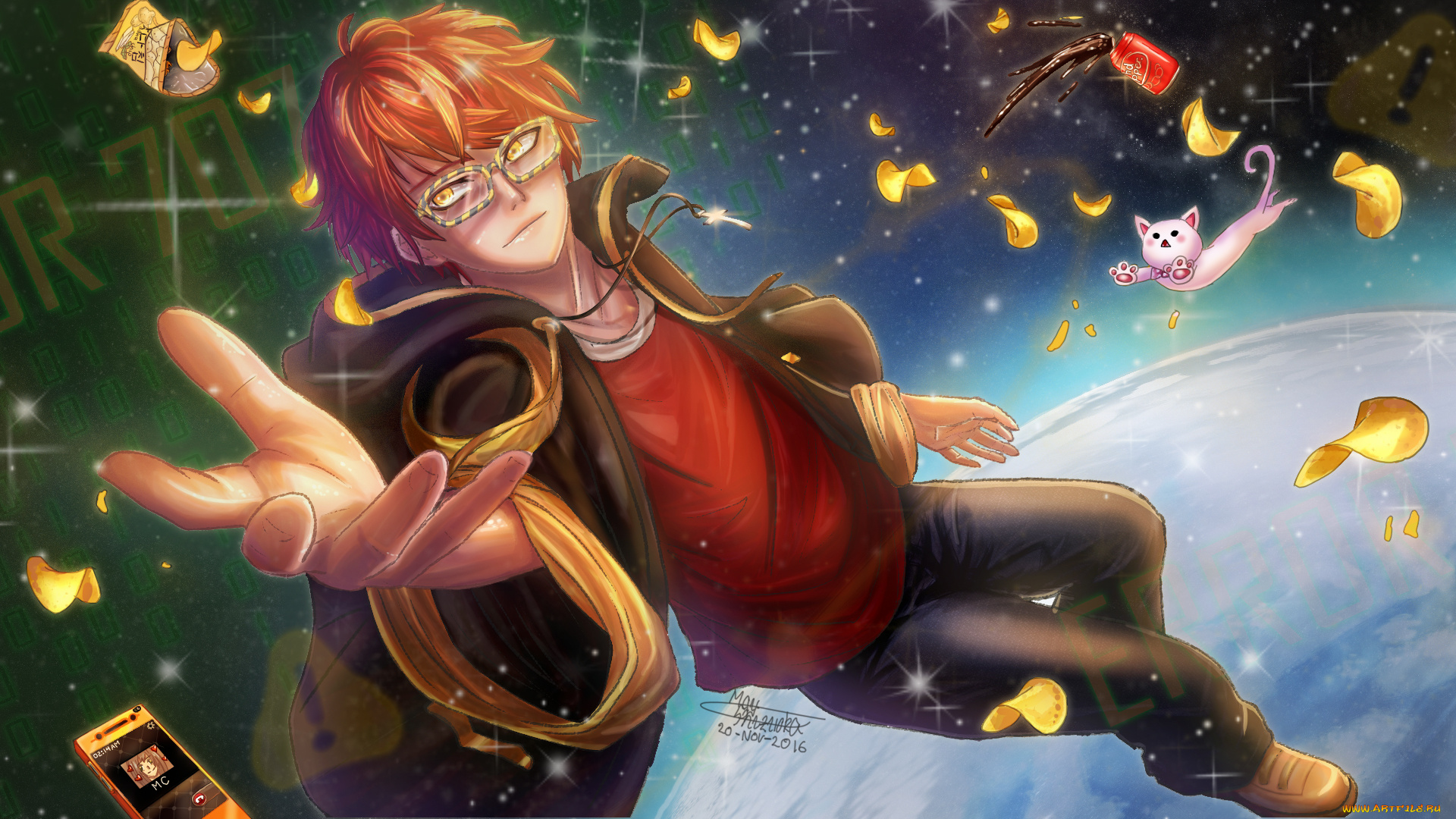 аниме, mystic, messenger, парень