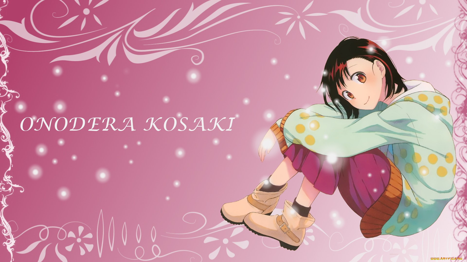 аниме, nisekoi, фон, взгляд, девушка