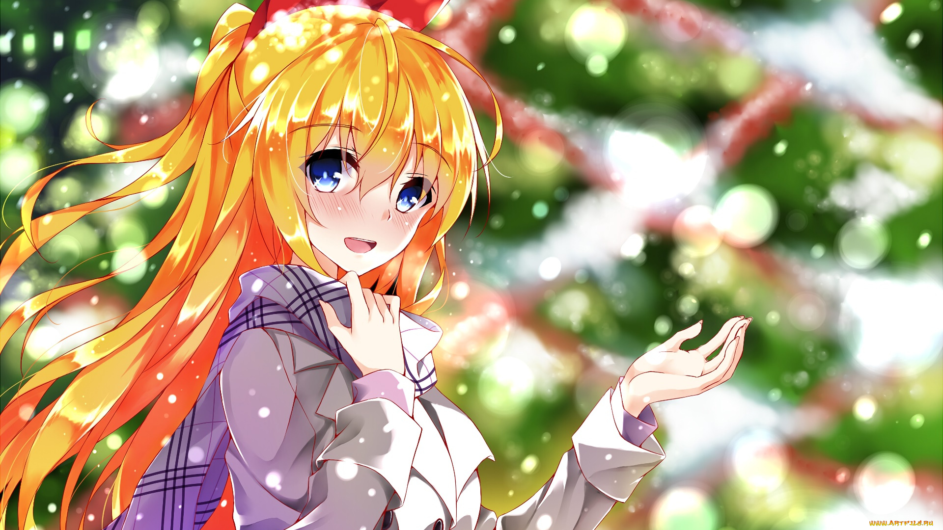 аниме, nisekoi, фон, взгляд, девушка