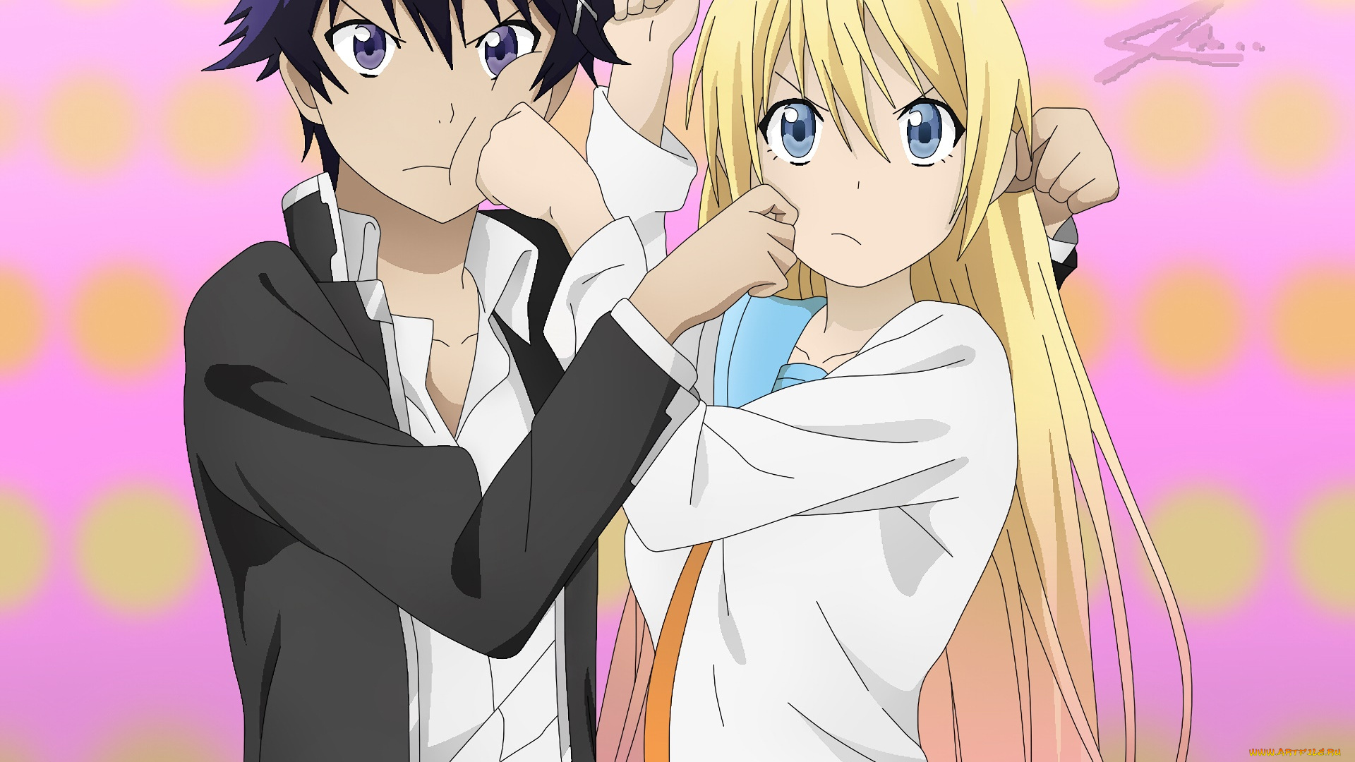 аниме, nisekoi, фон, взгляд, девушка