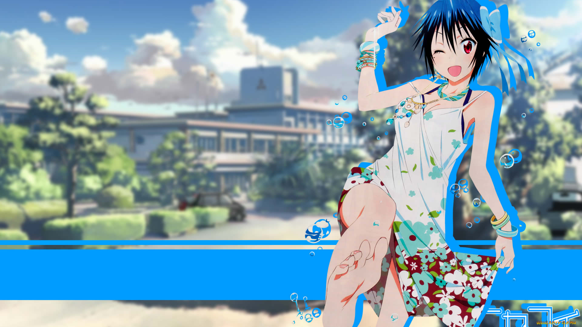 аниме, nisekoi, фон, взгляд, девушка