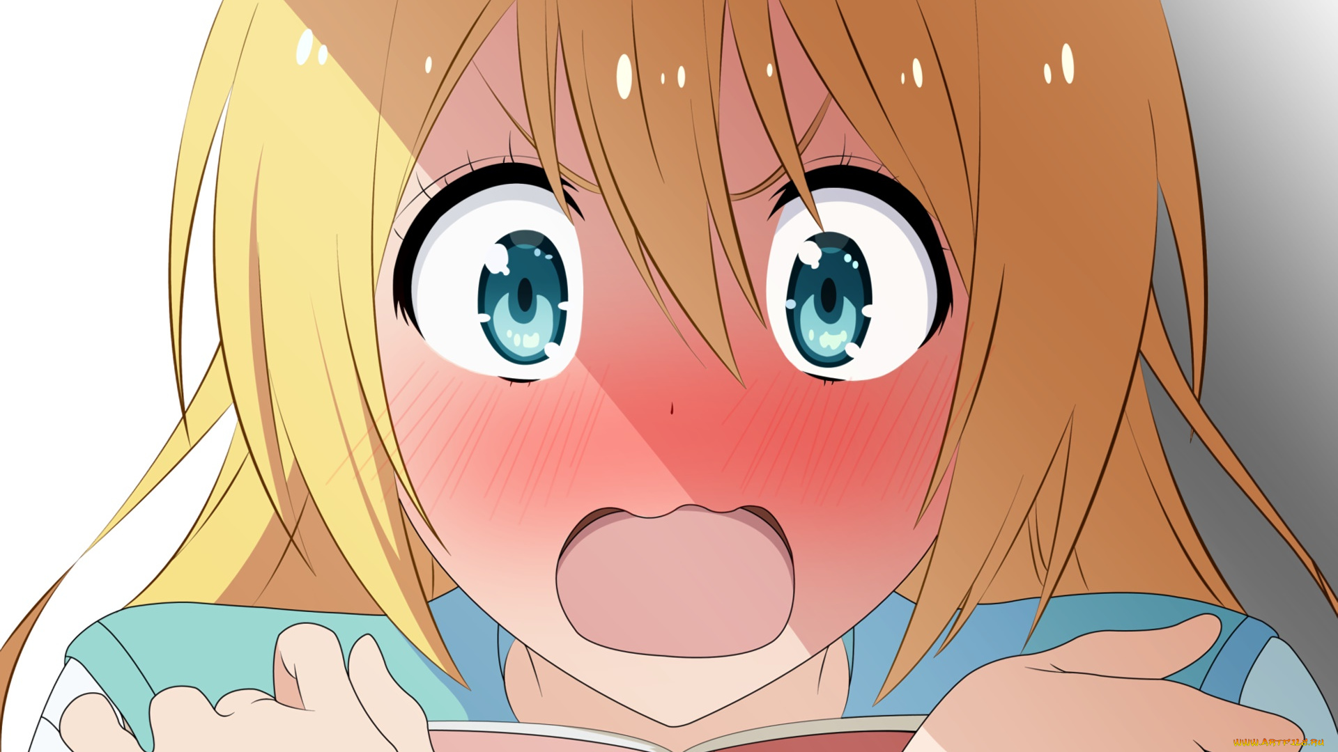 аниме, nisekoi, взгляд, девушка, фон